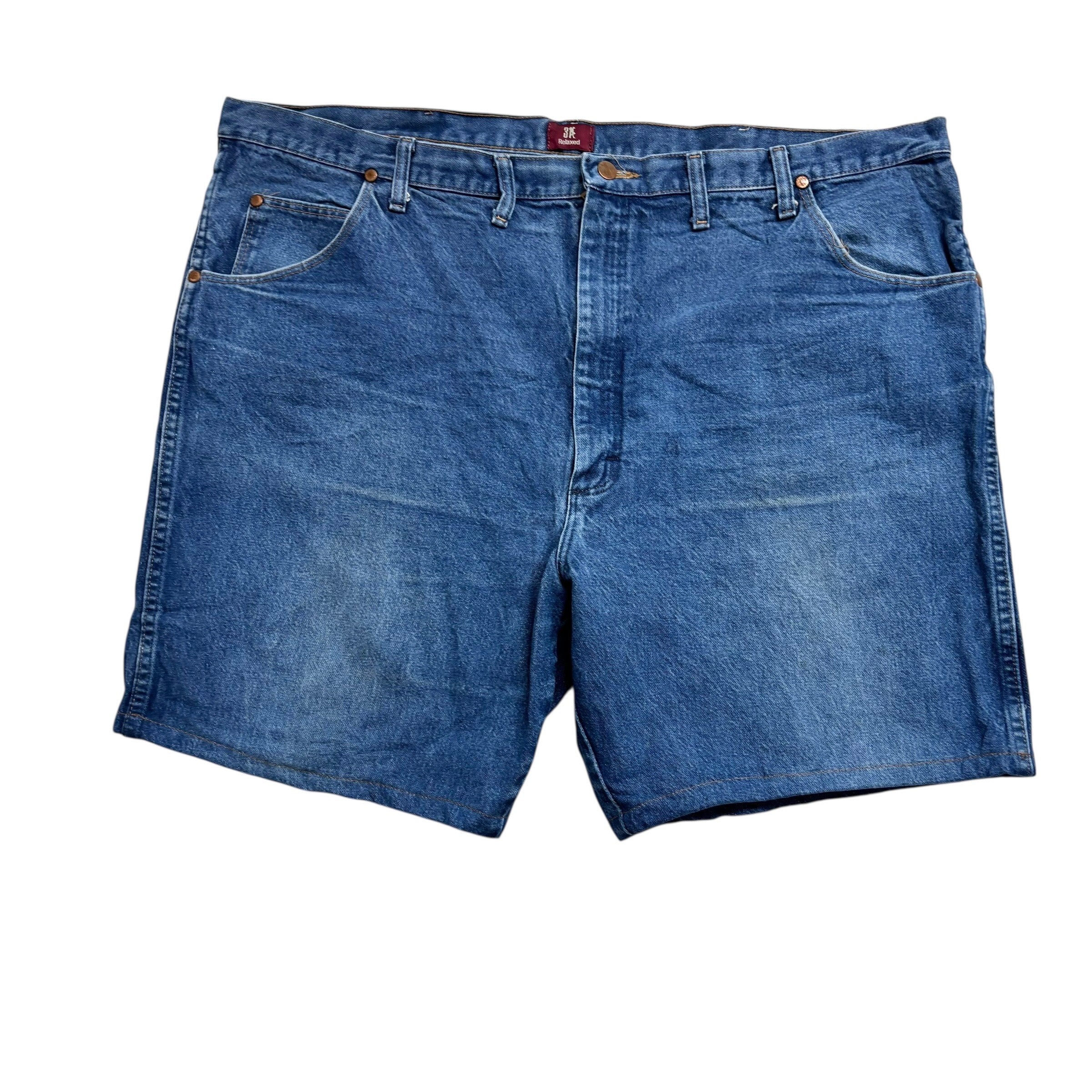 Wrangler Denim Shorts W46 Mens Mid Blue 8in Regular Fit