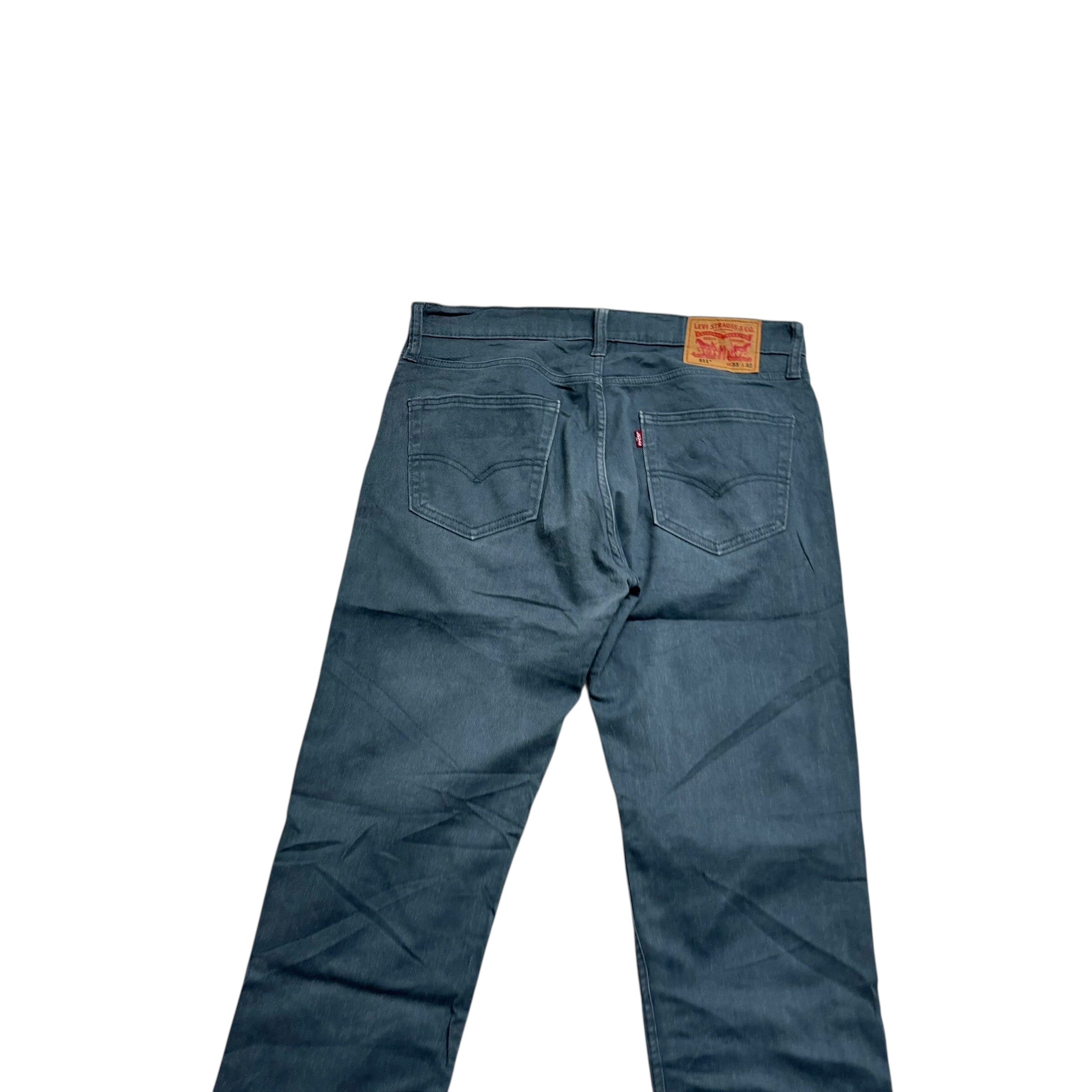 Levis 511 Trousers W33 L32 Mens Blue Slim Fit Stretch Pants