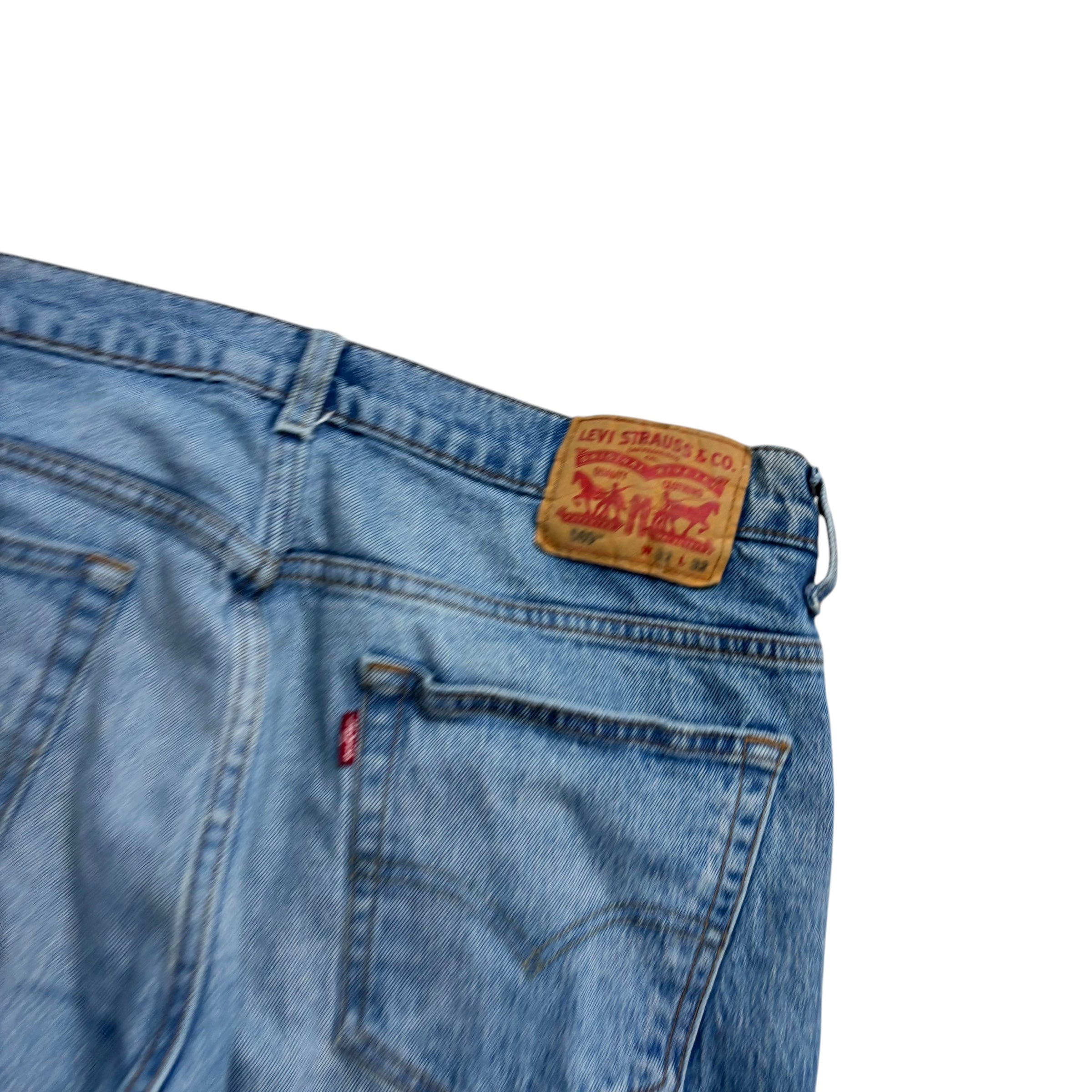 Levis 569 Jeans W32 L31 Mens Mid Blue Relaxed Straight Fit Stretch Denim (F)