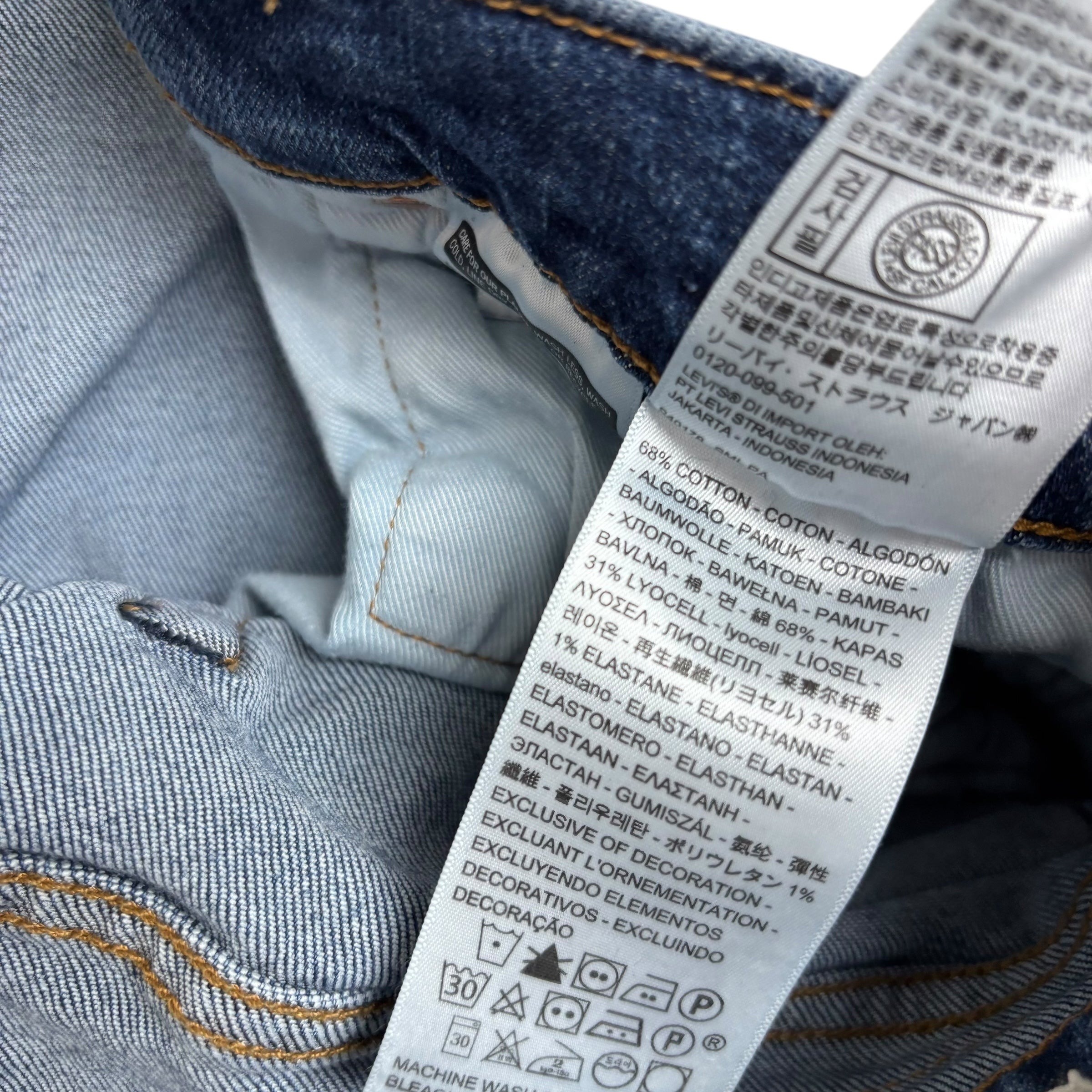 Levis 502 Jeans W38 L34 Mens Mid Blue Regular Tapered Fit Stretch Denim (E)
