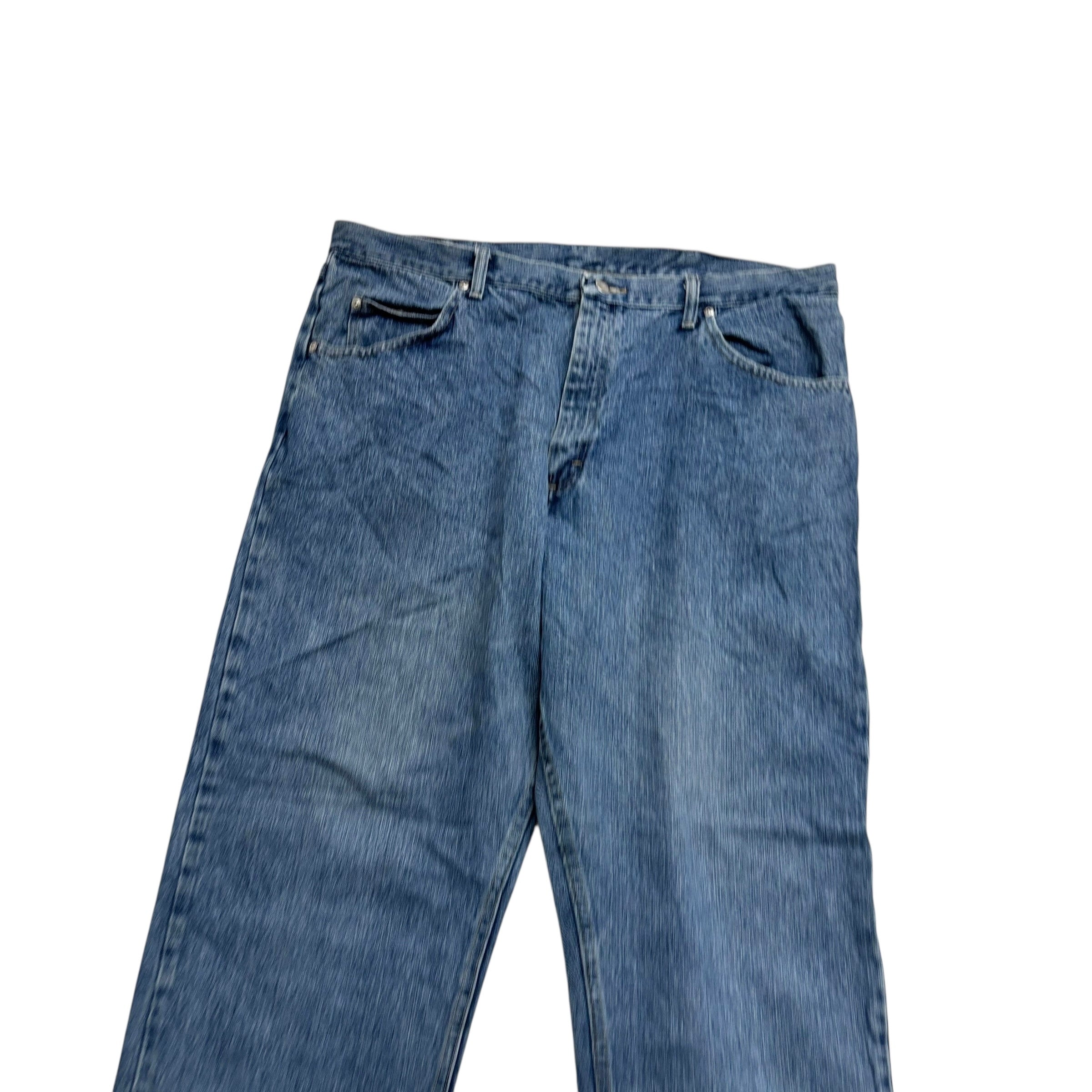 Wrangler Jeans W40 L30 Mens Mid Blue Relaxed Straight Fit Denim (E)