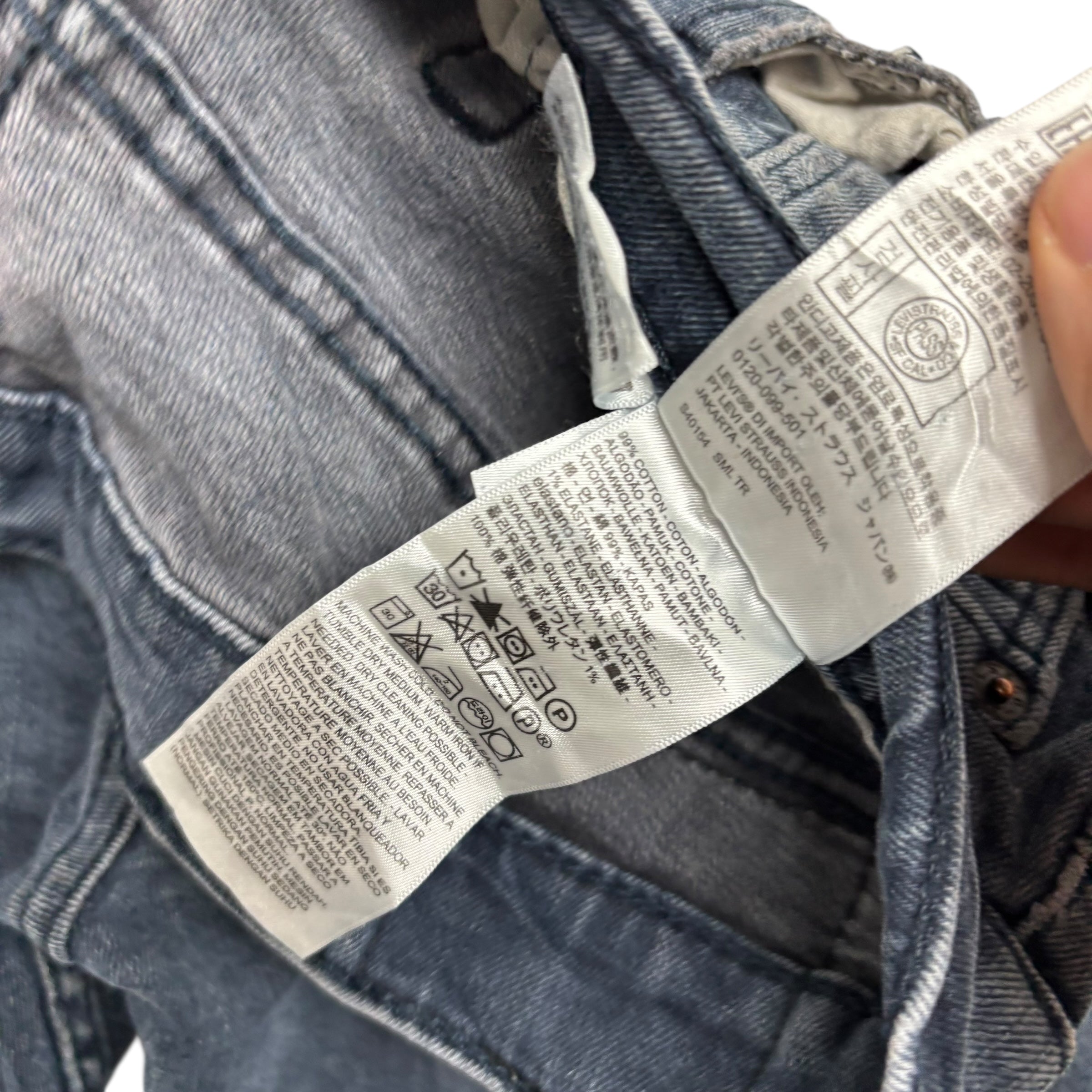 Levis 514 Jeans W36 L32 Mens Navy Blue Regular Straight Fit Stretch Denim