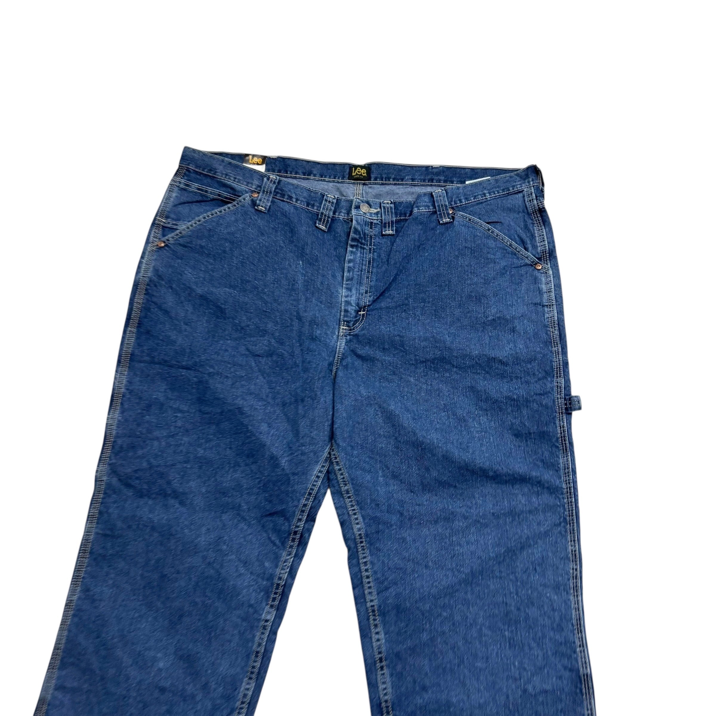 Lee Carpenter Jeans W46 L32 Mens Mid Blue Baggy Relaxed Straight Fit Denim (E)