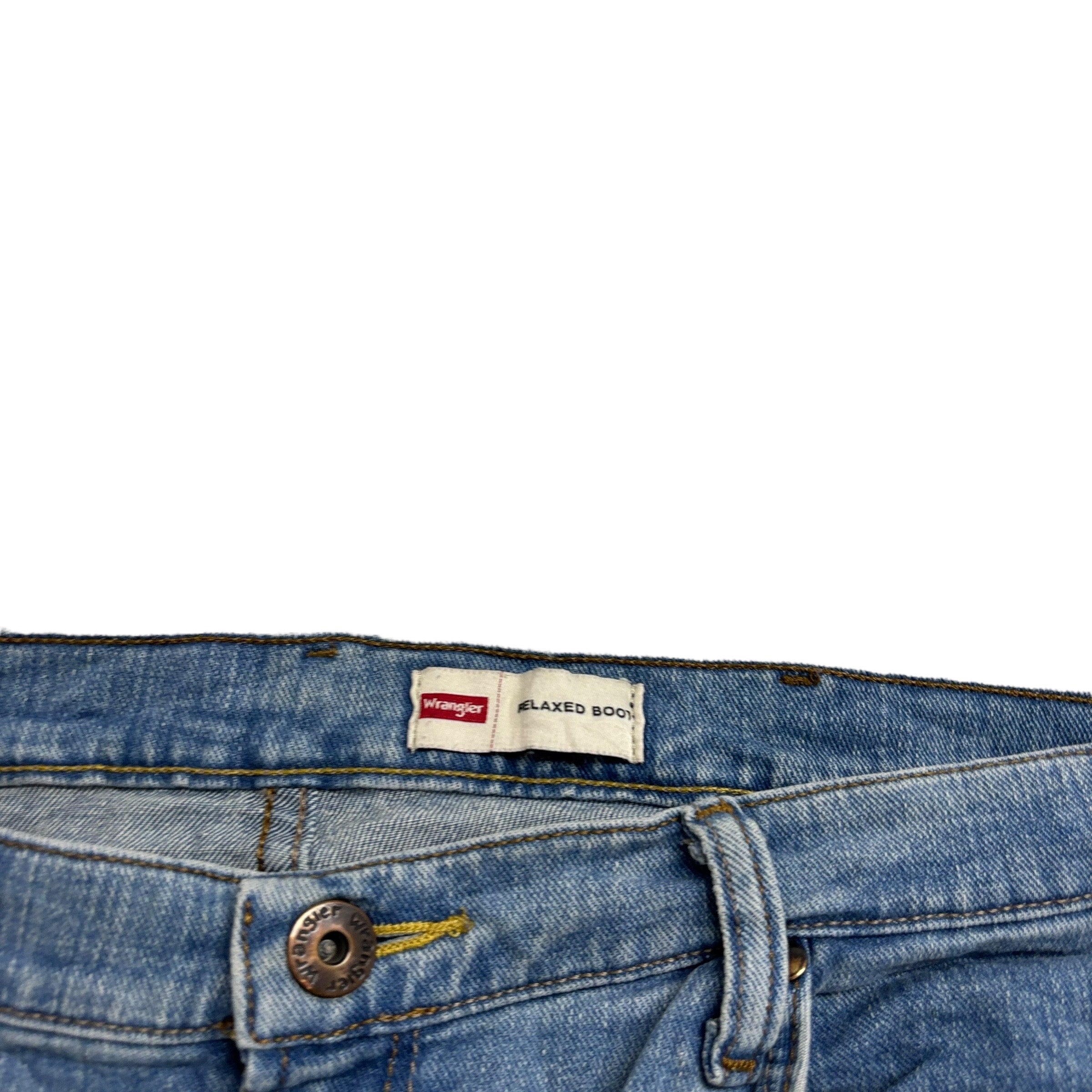 Wrangler Jeans W38 L30 Mens Light Blue Relaxed Bootcut Fit Stretch Denim (F)