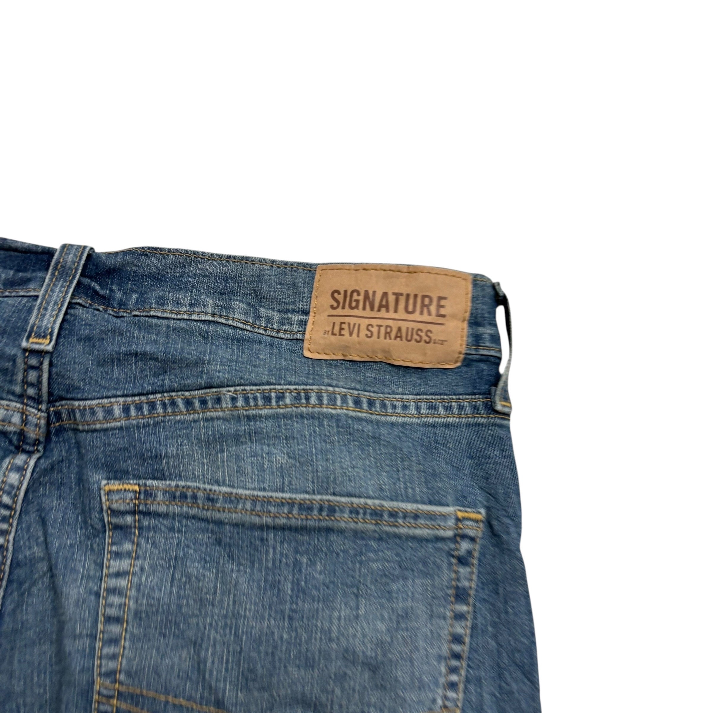 Levis Signature Jeans W36 L32 Mens Dark Blue Regular Straight Fit Stretch (E)