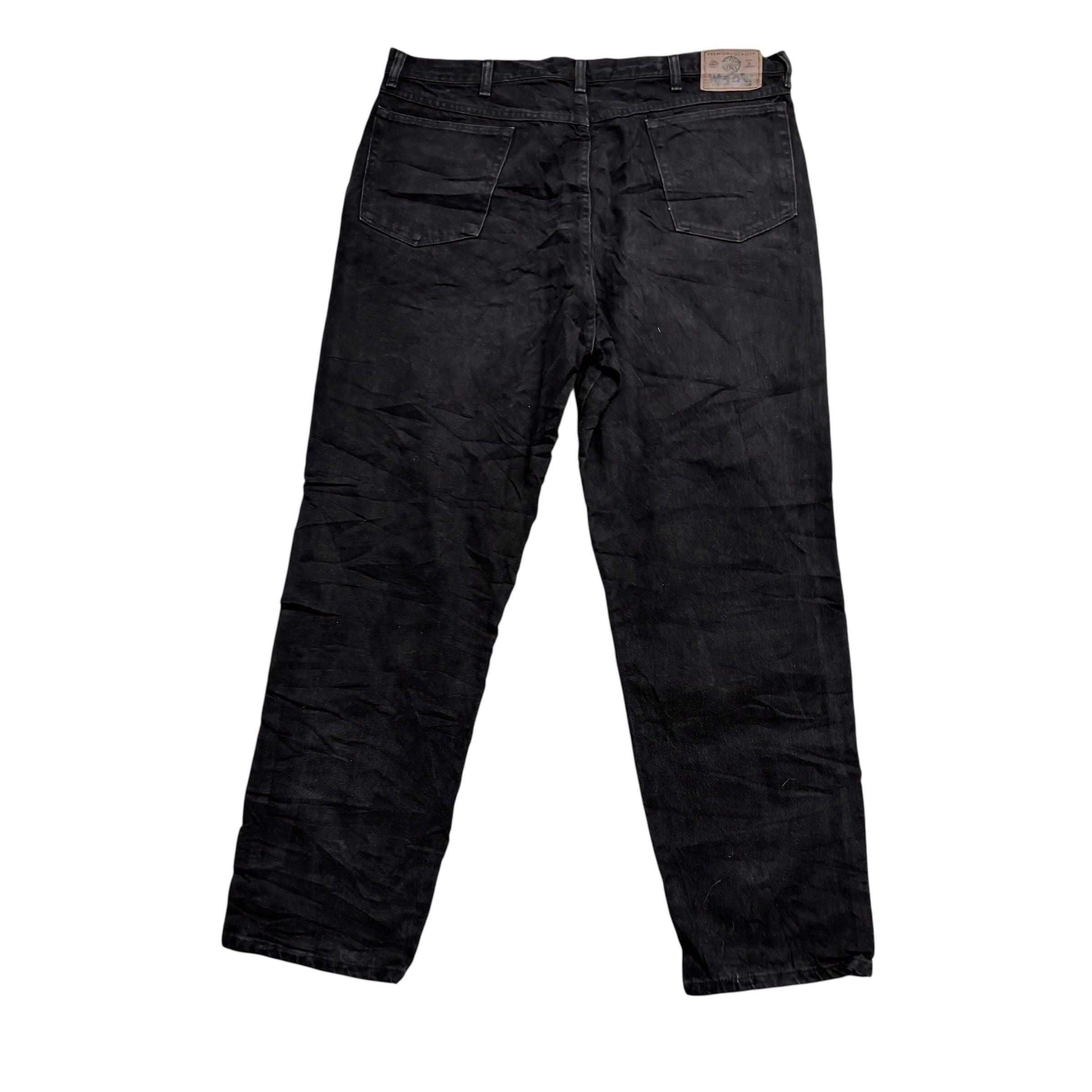 Wrangler Jeans W40 L32 Mens Black Baggy Relaxed Straight Fit Vintage Denim (E)