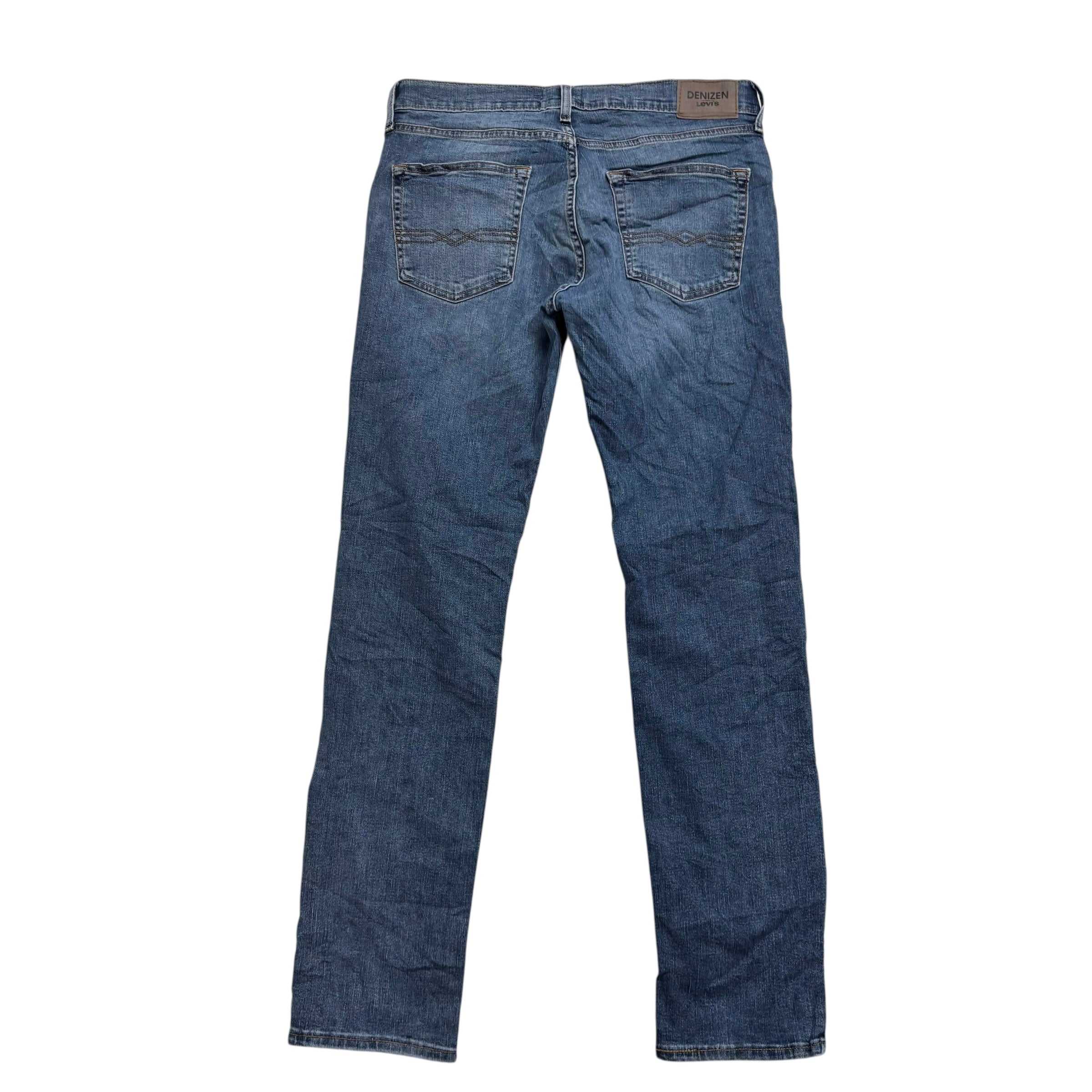 Levis Denizen Jeans W32 L32 Mens Mid Blue Slim Fit Stretch Denim (E)