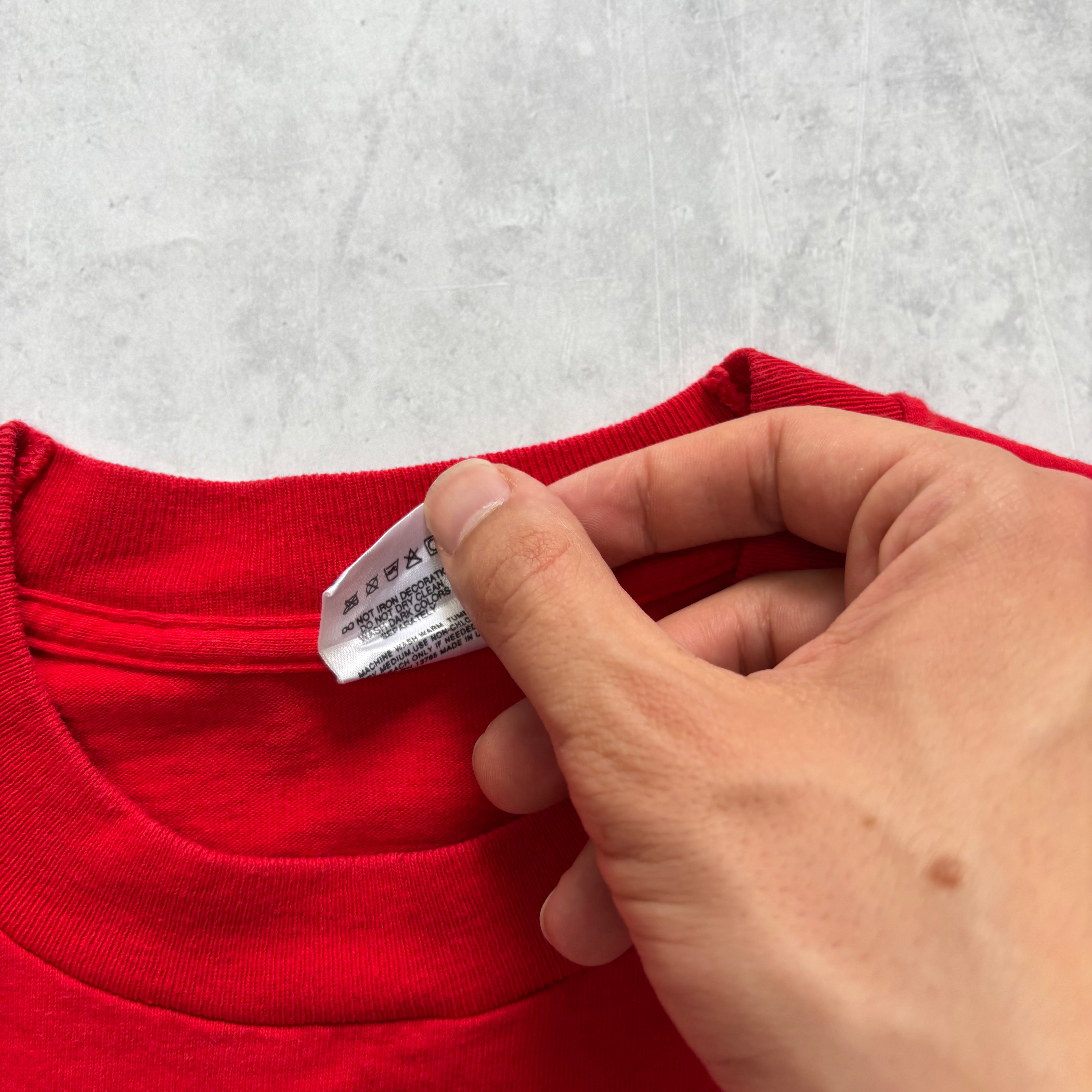 Vintage T Shirt Mens XL Red Single Stitch Graphic Print 90s USA (E)