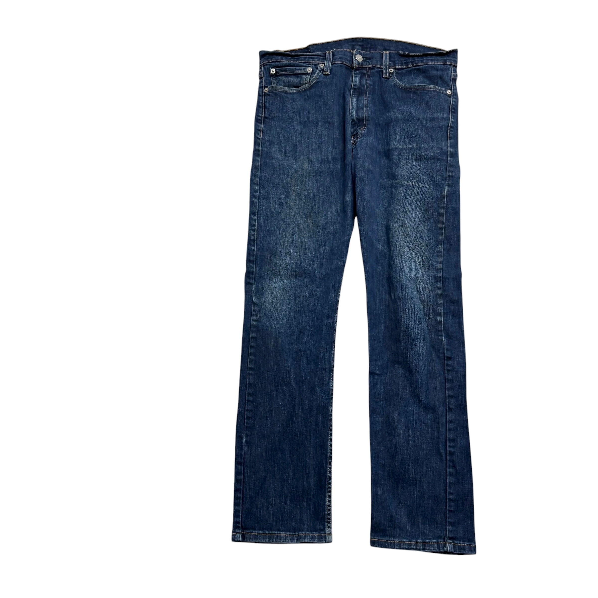 Levis 513 Jeans W33 L29 Mens Dark Blue Slim Straight Fit Stretch Denim (F)