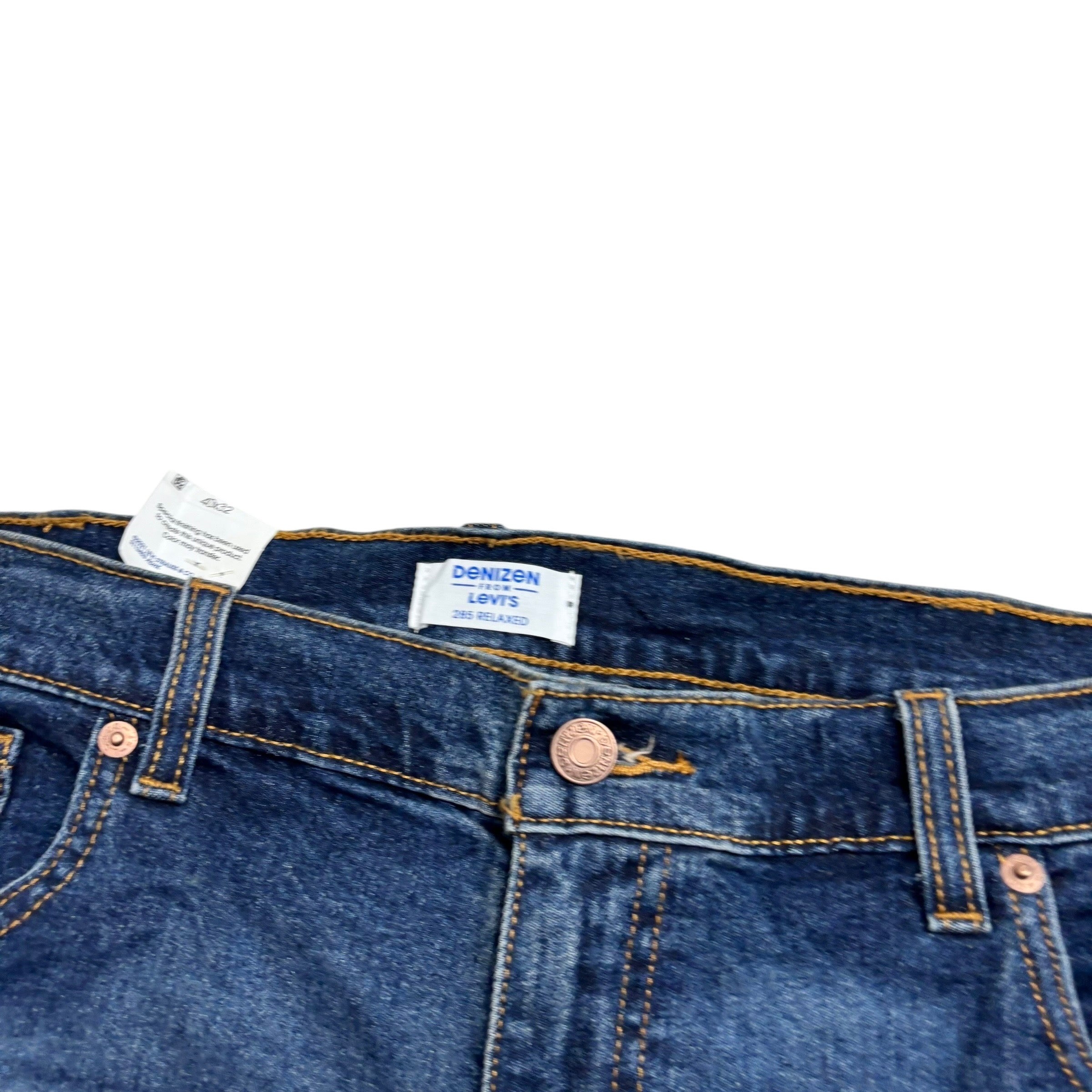 Levis Denizen Jeans W40 L32 Mens Dark Blue Relaxed Straight Stretch Denim (E)