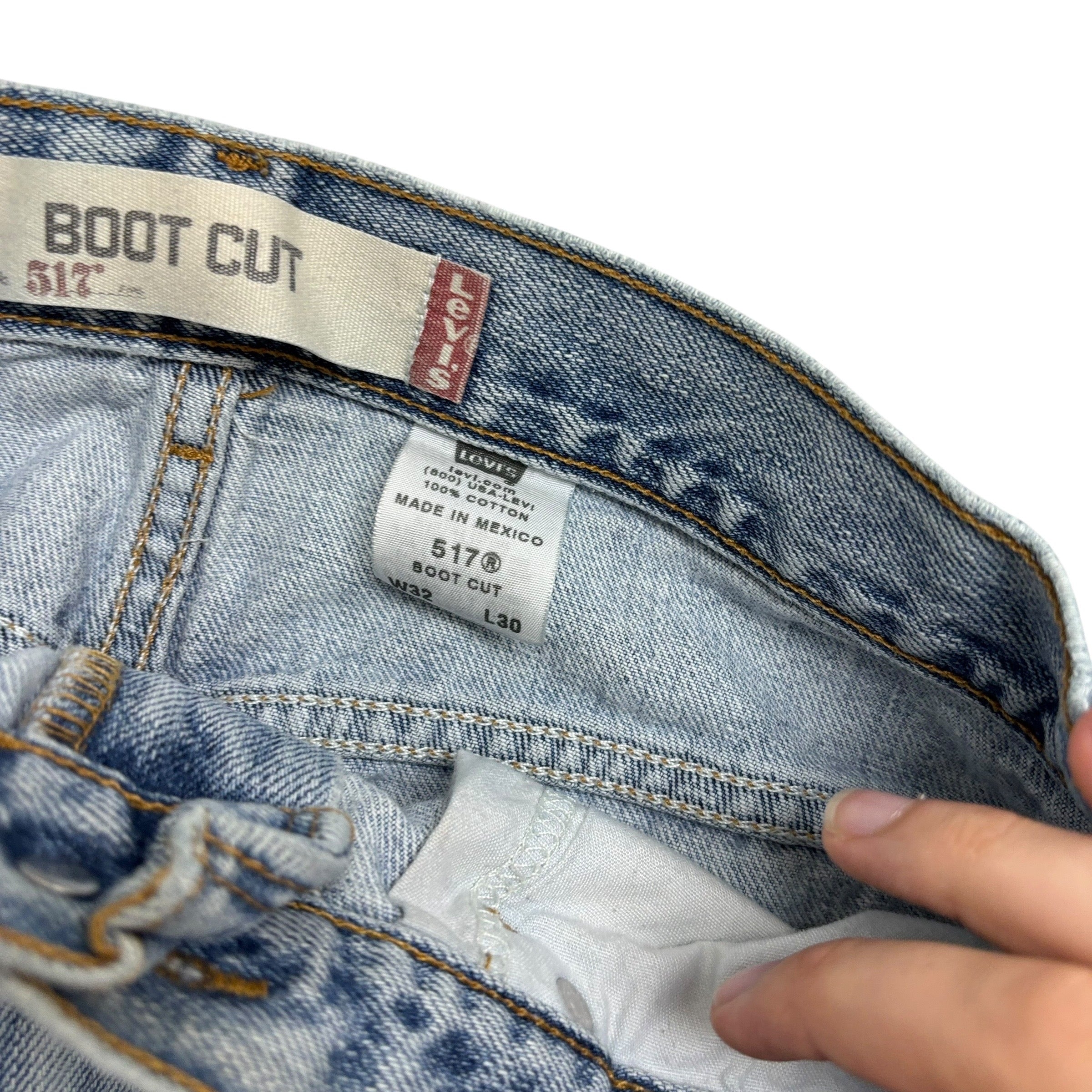 Levis 517 Jeans W31 L30 Mens Light Blue Regular Bootcut Fit Vintage Denim (F)