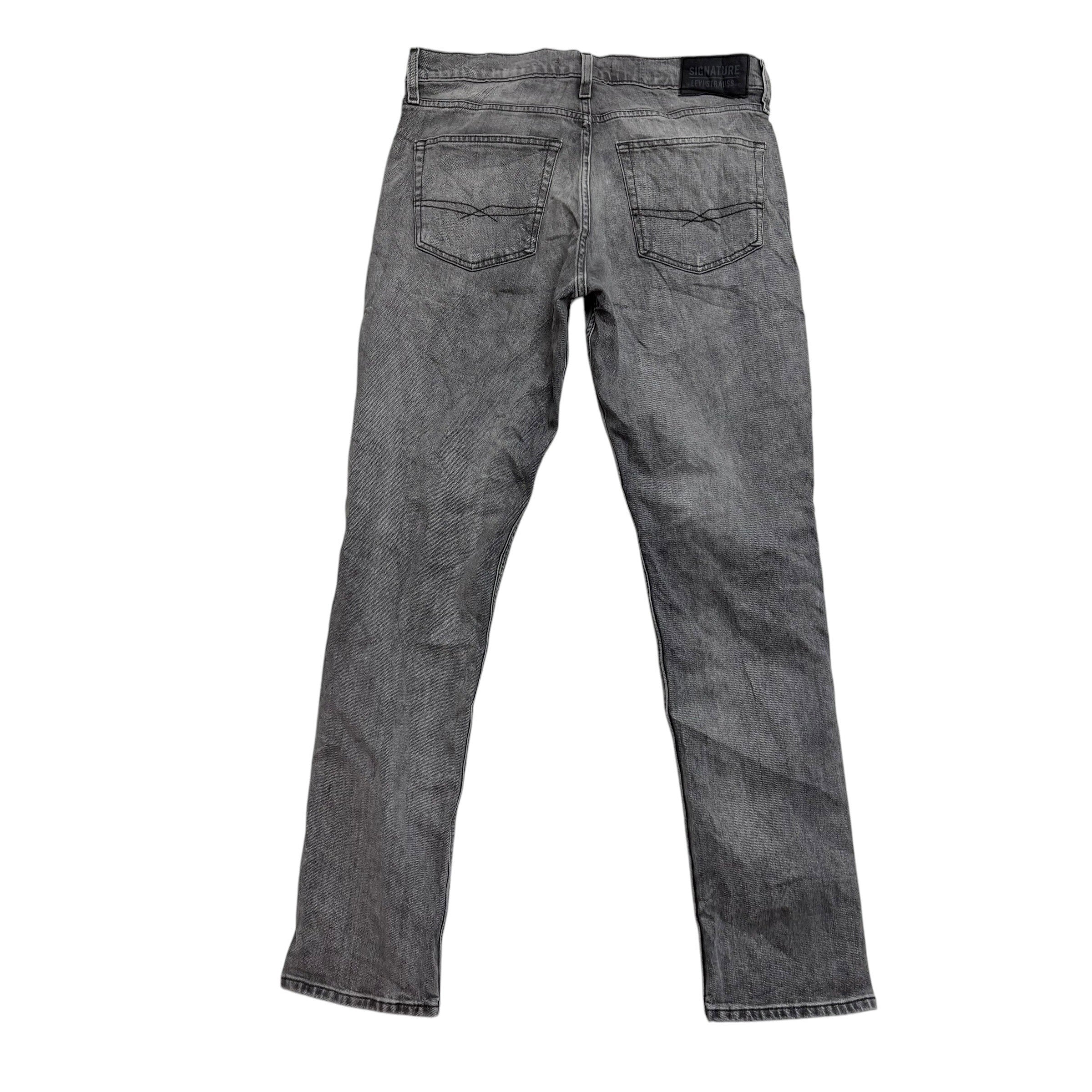 Levis Signature Jeans W32 L32 Mens Grey Slim Fit Stretch Denim (E)