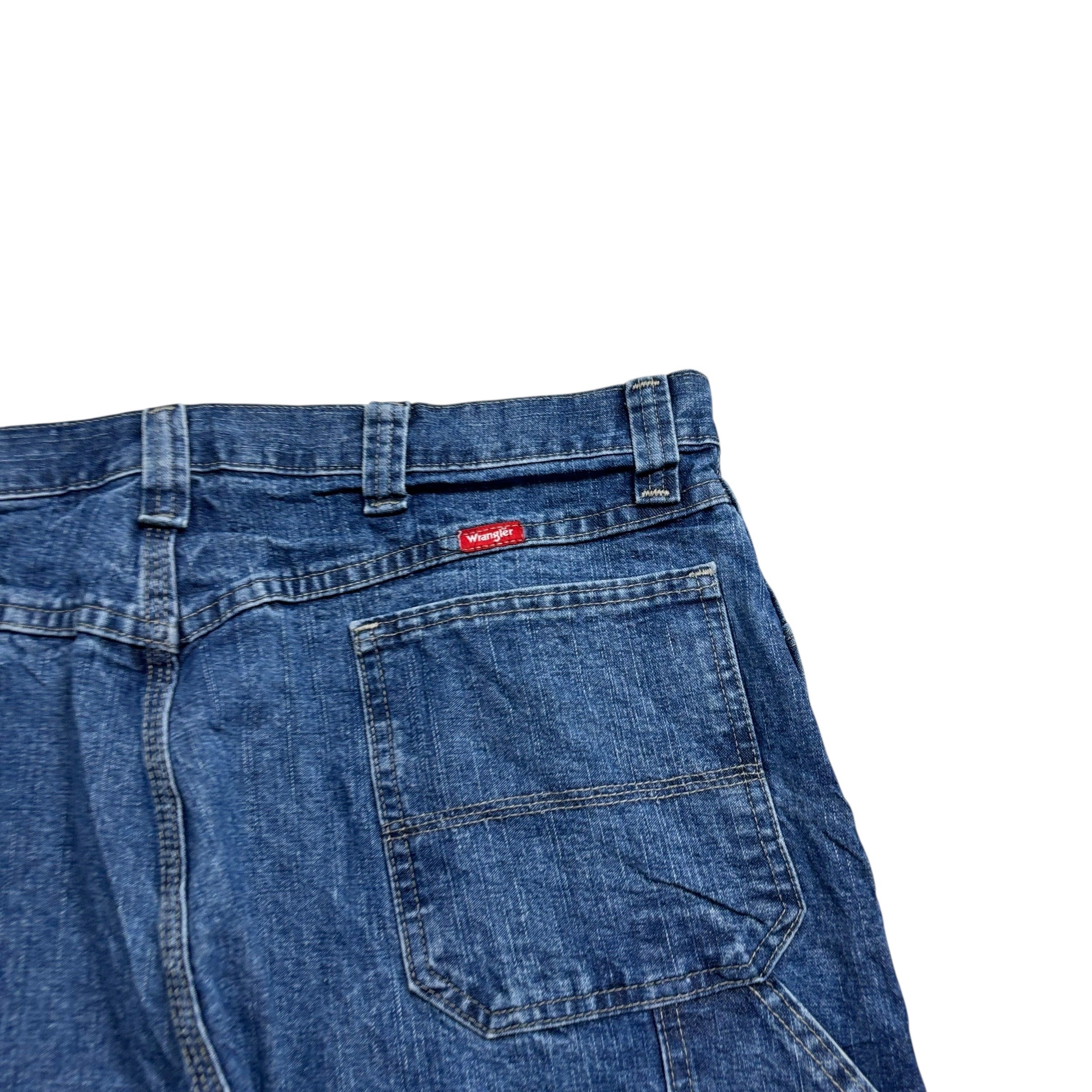 Wrangler Baggy Jorts W36 Mens Mid Blue Denim Shorts Relaxed Fit Carpenter