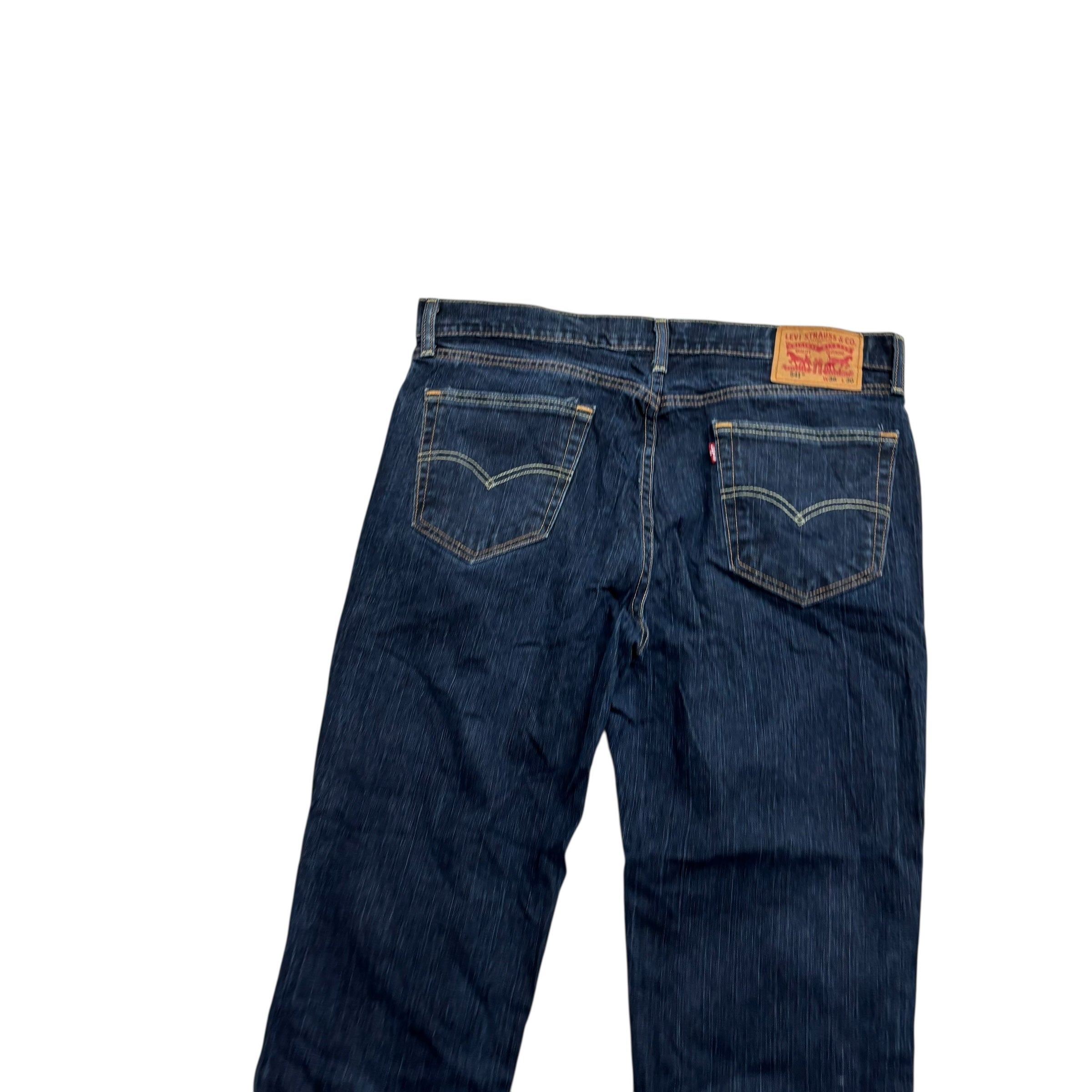 Levis 541 Jeans W36 L29 Mens Dark Blue Athletic Tapered Fit Stretch Denim (E)