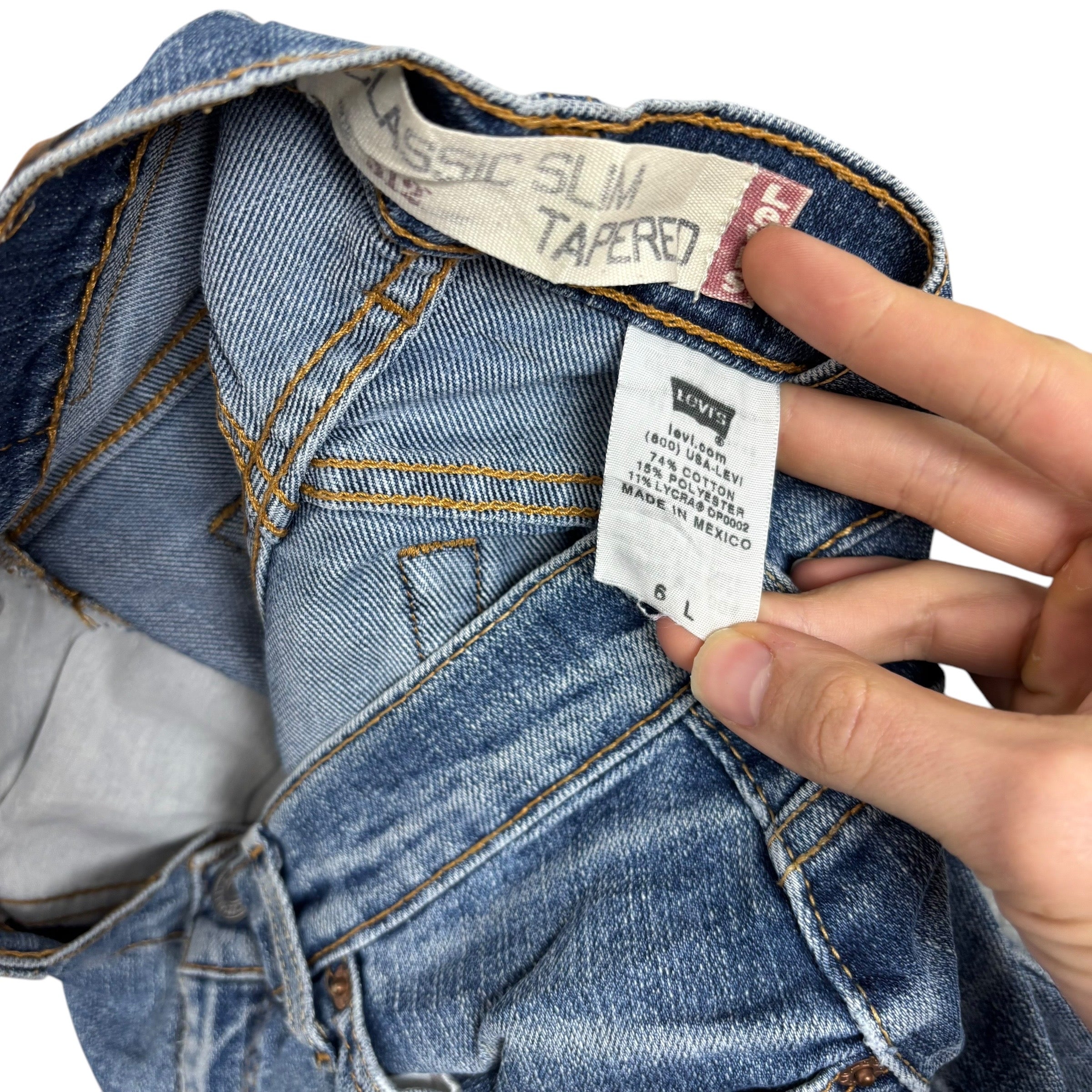 Levis 512 Jeans W28 L33 Womens Mid Blue Slim Taper Vintage Stretch Denim