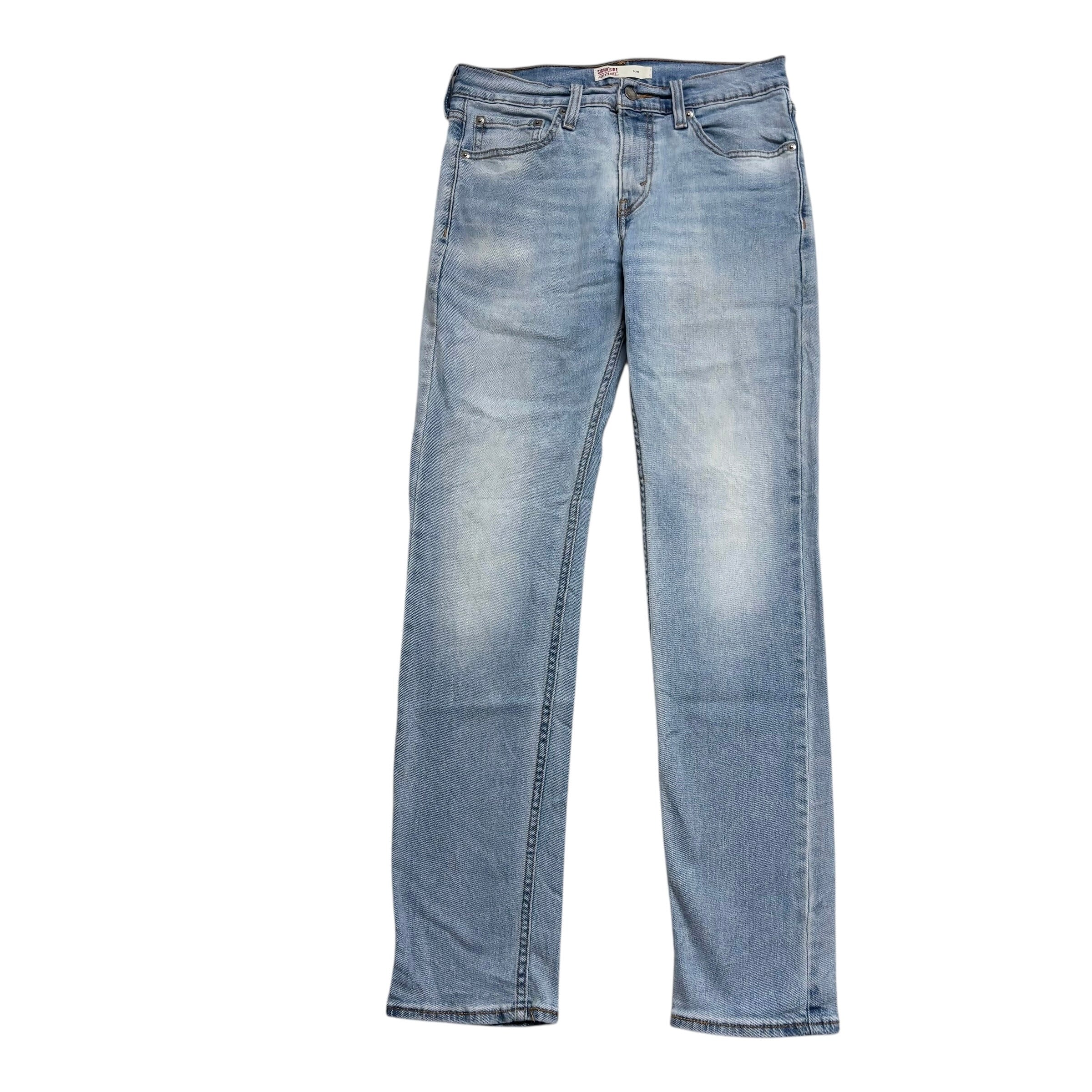 Levis Signature Jeans W30 L32 Mens Light Blue Slim Fit Stretch Denim