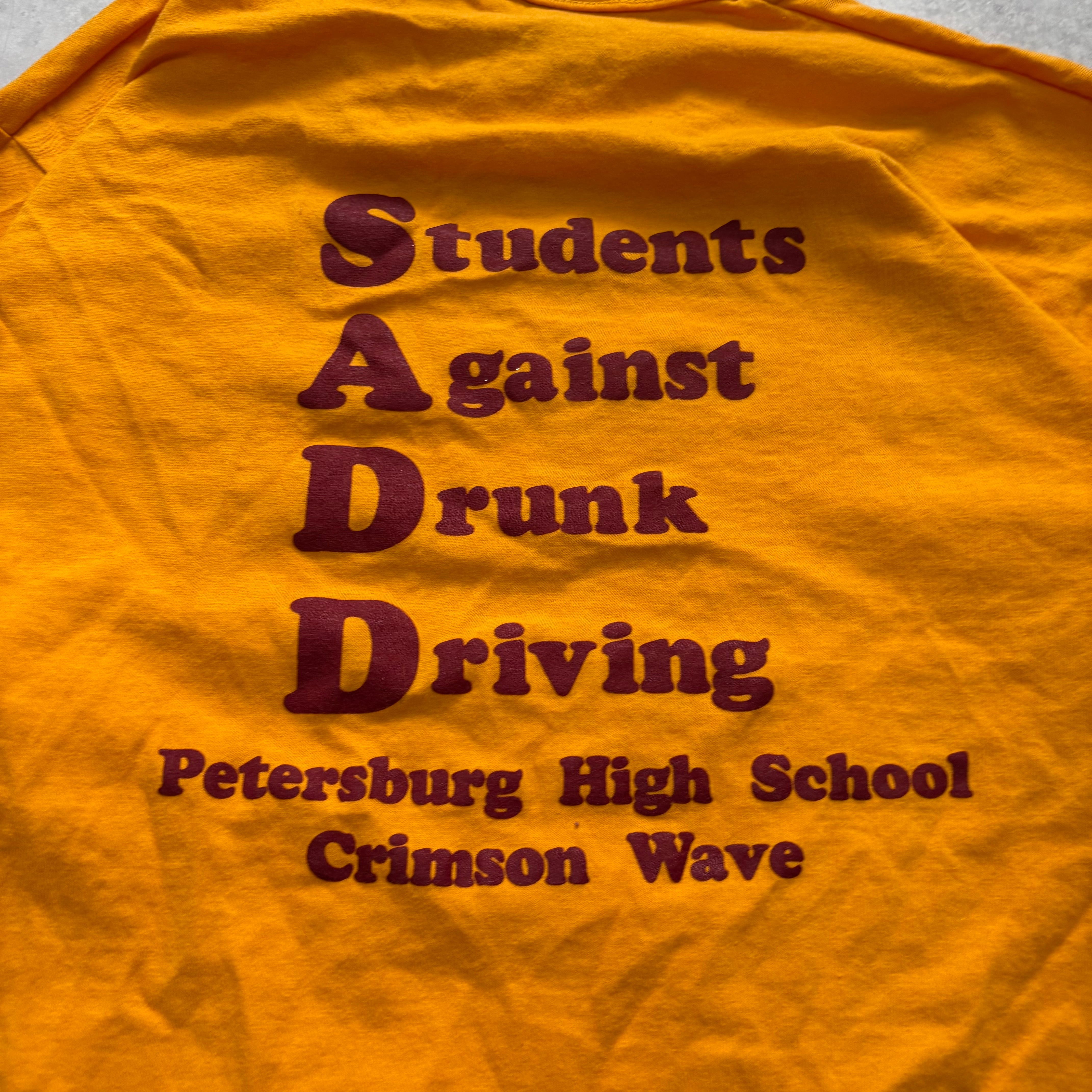Vintage T Shirt Mens Large Yellow Single Stitch Graphic Print 90s USA (E)
