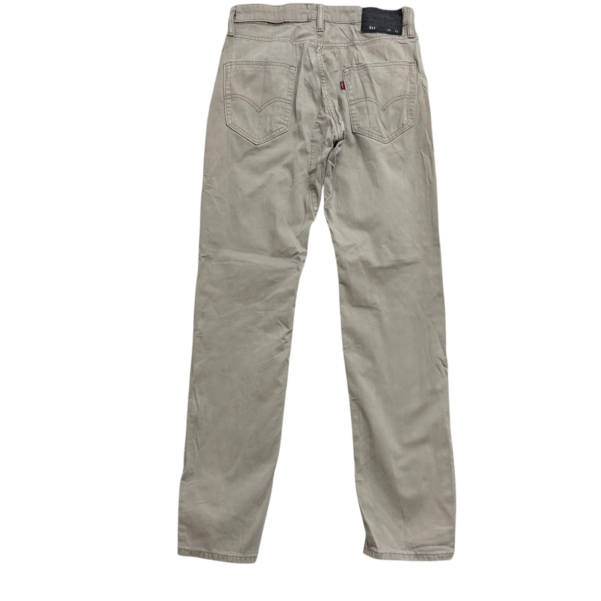 Levis 511 Commuter Trousers W29 L31 Mens Cream Slim Fit Pants (F)