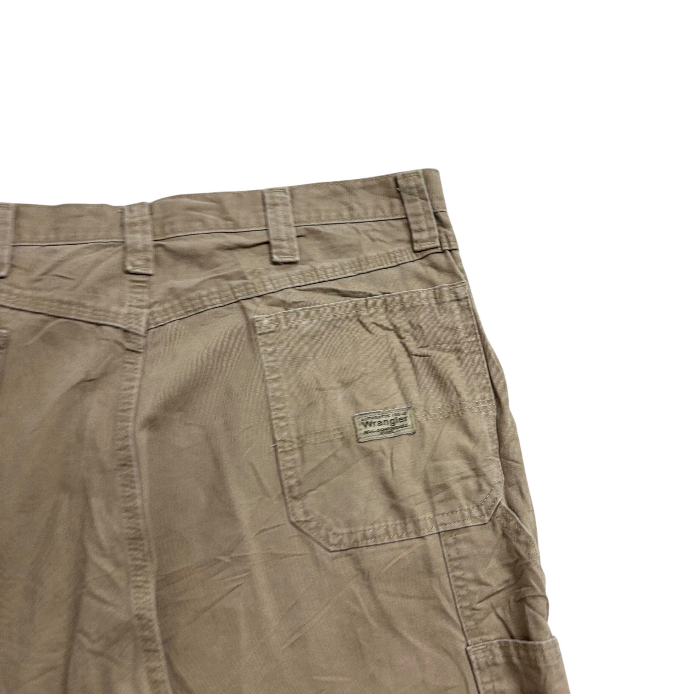Wrangler Baggy Jorts W38 Mens Beige Canvas Shorts Relaxed Fit Carpenter
