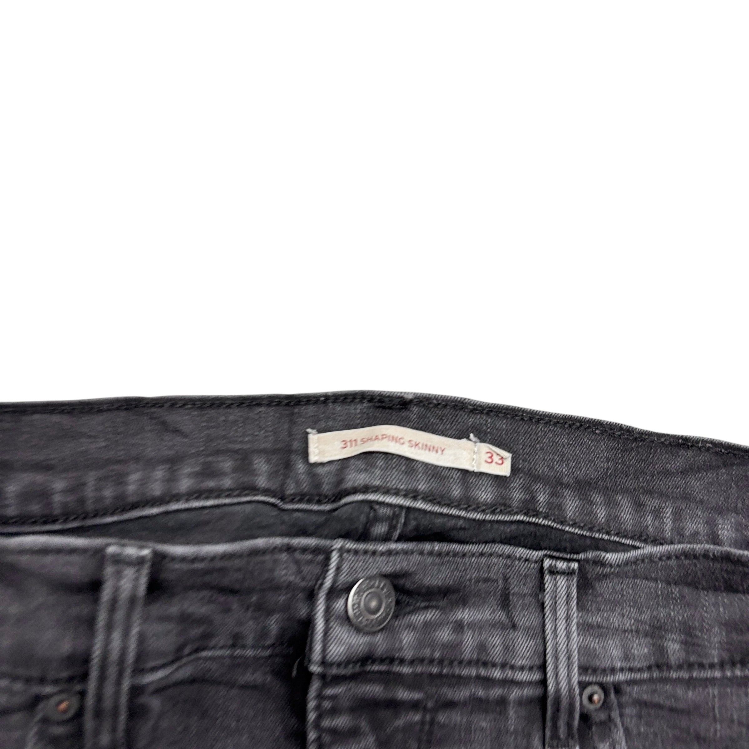 Levis 311 Jeans W33 L32 Womens Shaping Skinny Fit Black Stretch Denim
