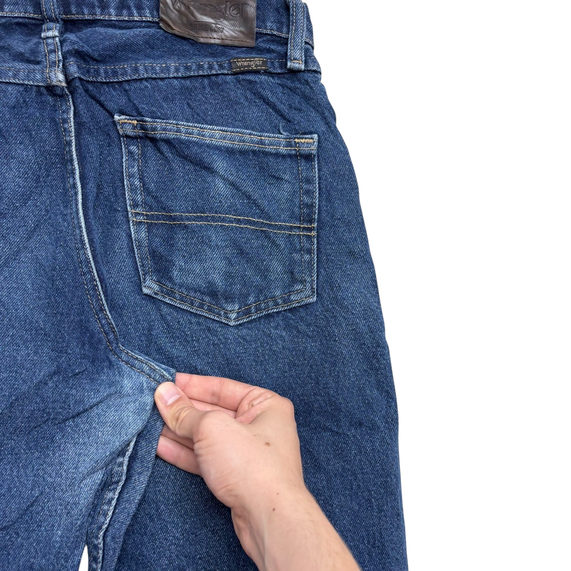 Wrangler Jeans W30 L32 Mens Dark Blue Regular Straight Fit Vintage Denim