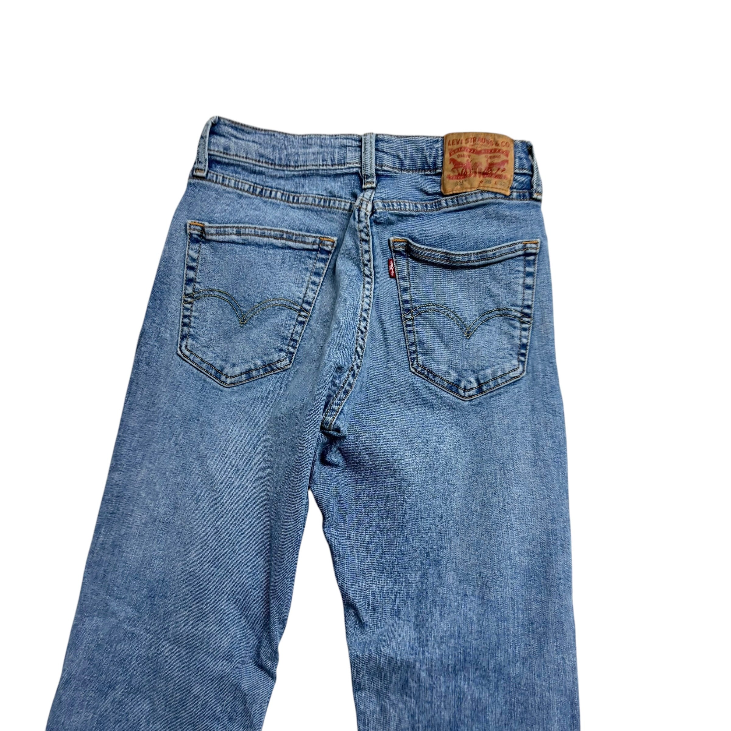Levis 531 Jeans W27 L31 Mens Light Blue Athletic Slim Fit Stretch Denim (E)