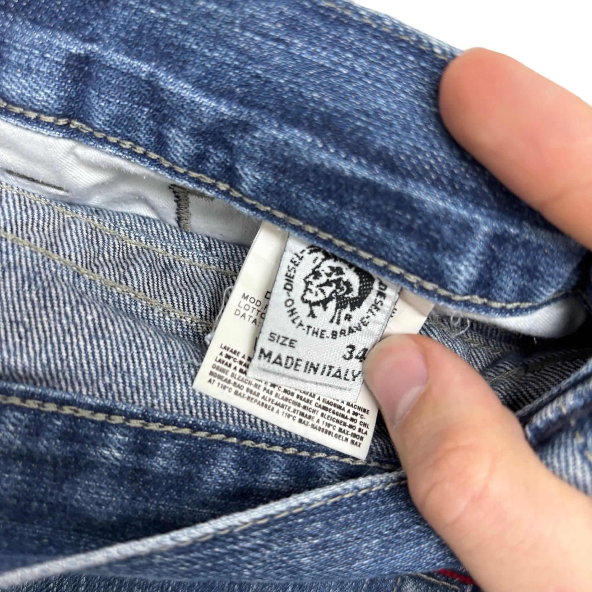 Diesel Rivec Jeans W34 L32 Mens Mid Blue Relaxed Baggy Fit Vintage (E)