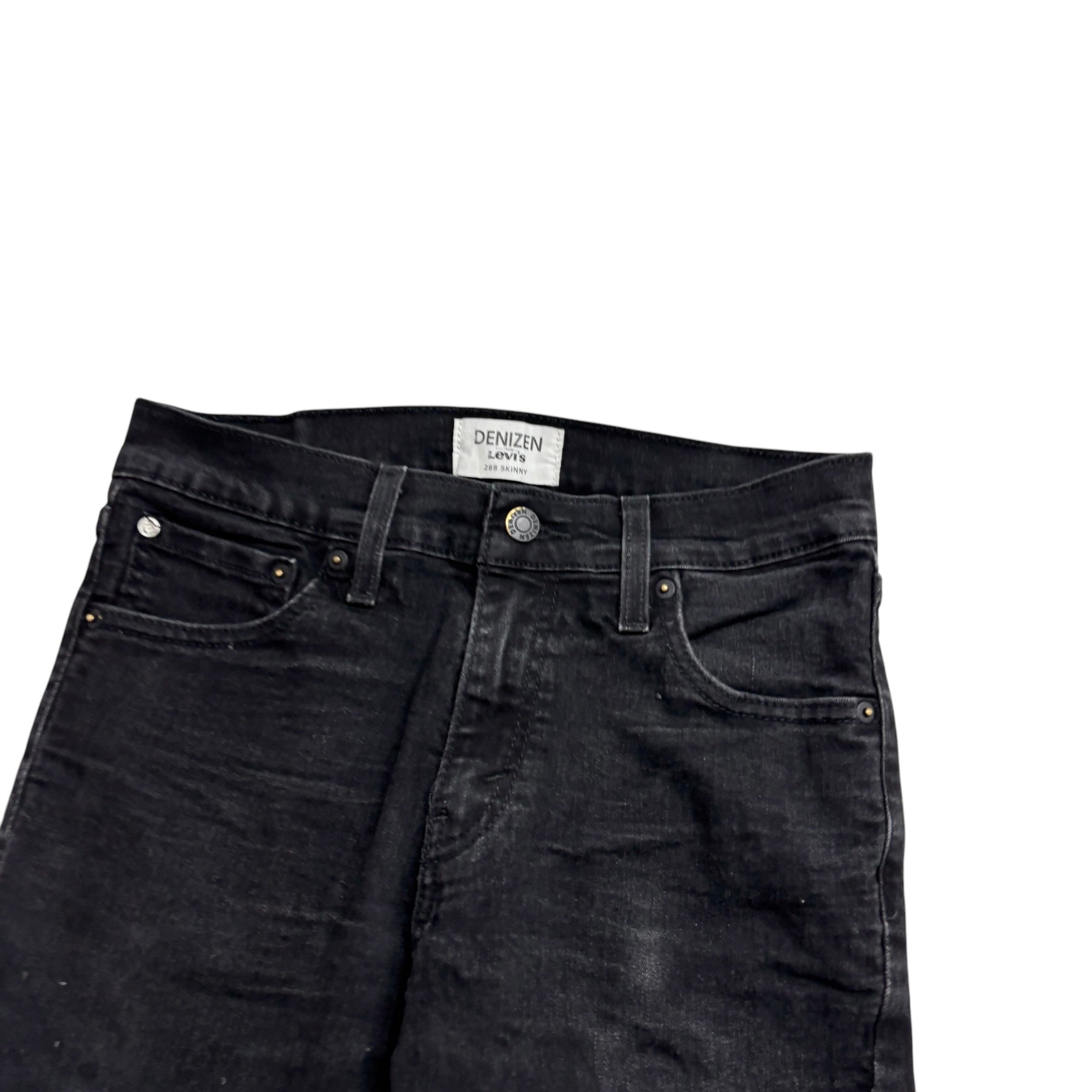 Levis Denizen Jeans W29 L32 Mens Black Skinny Fit Stretch Denim