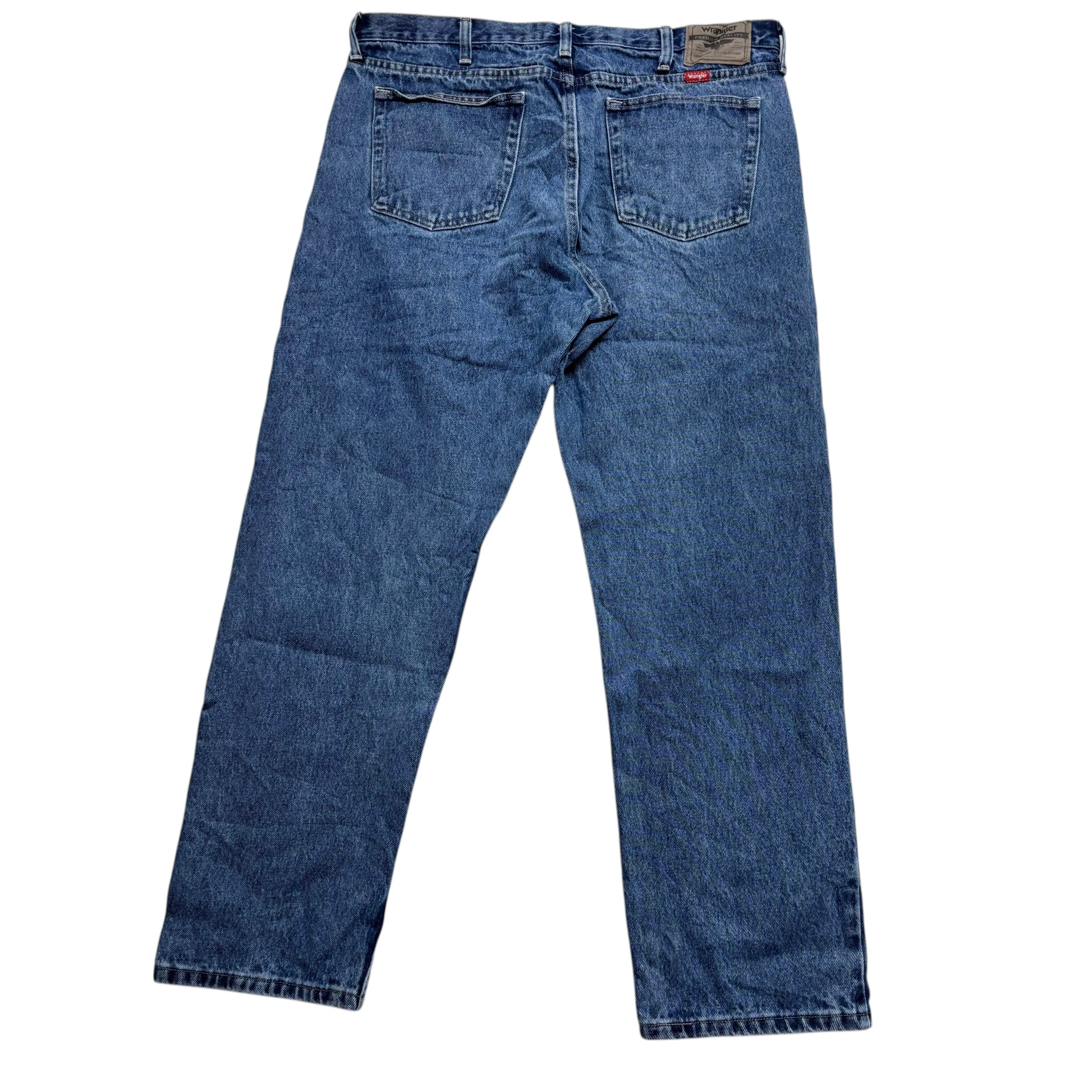 Wrangler Jeans W37 L32 Mens Mid Blue Baggy Relaxed Straight Fit Denim (E)