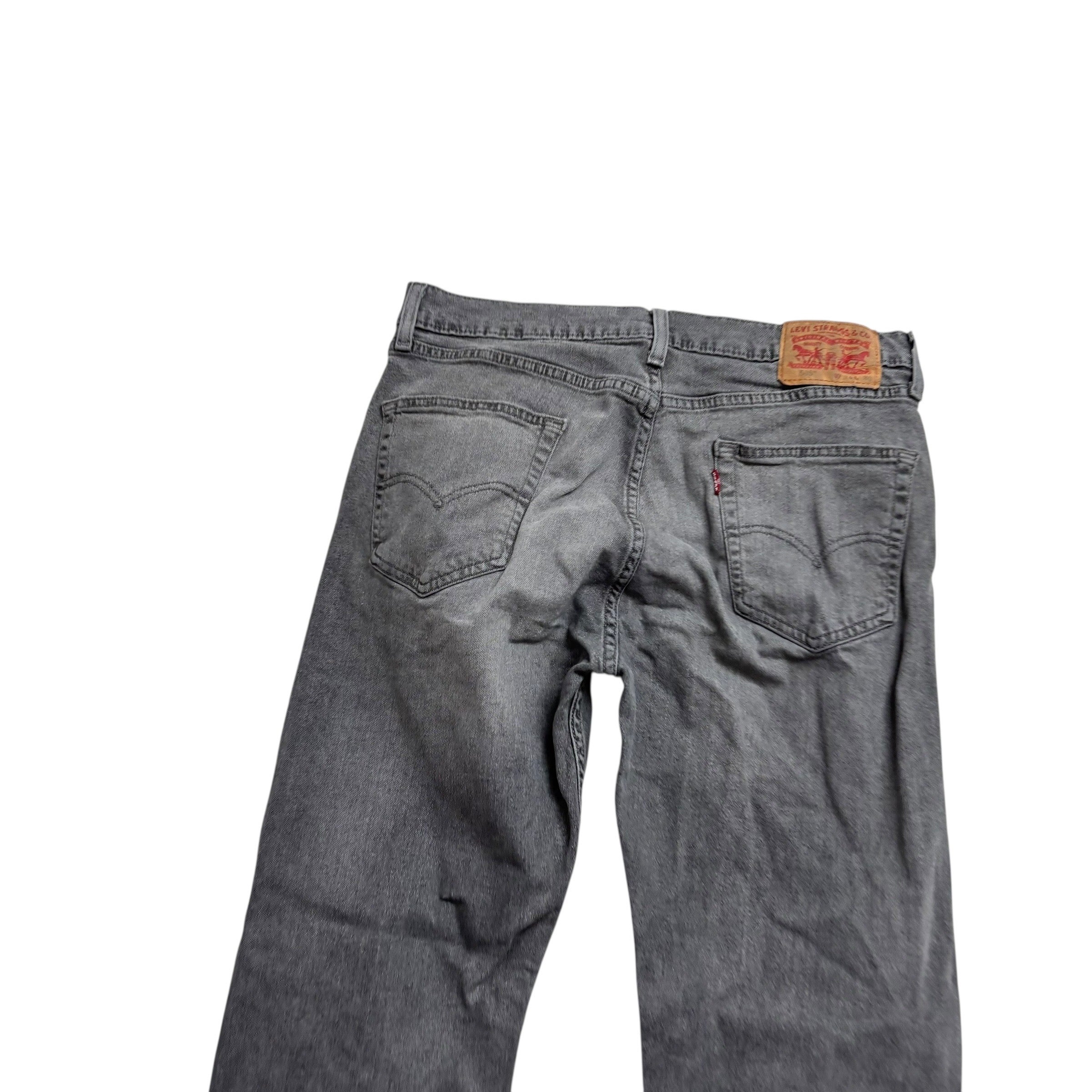 Levis 505 Jeans W32 L30 Mens Grey Regular Straight Fit Stretch Denim (F)