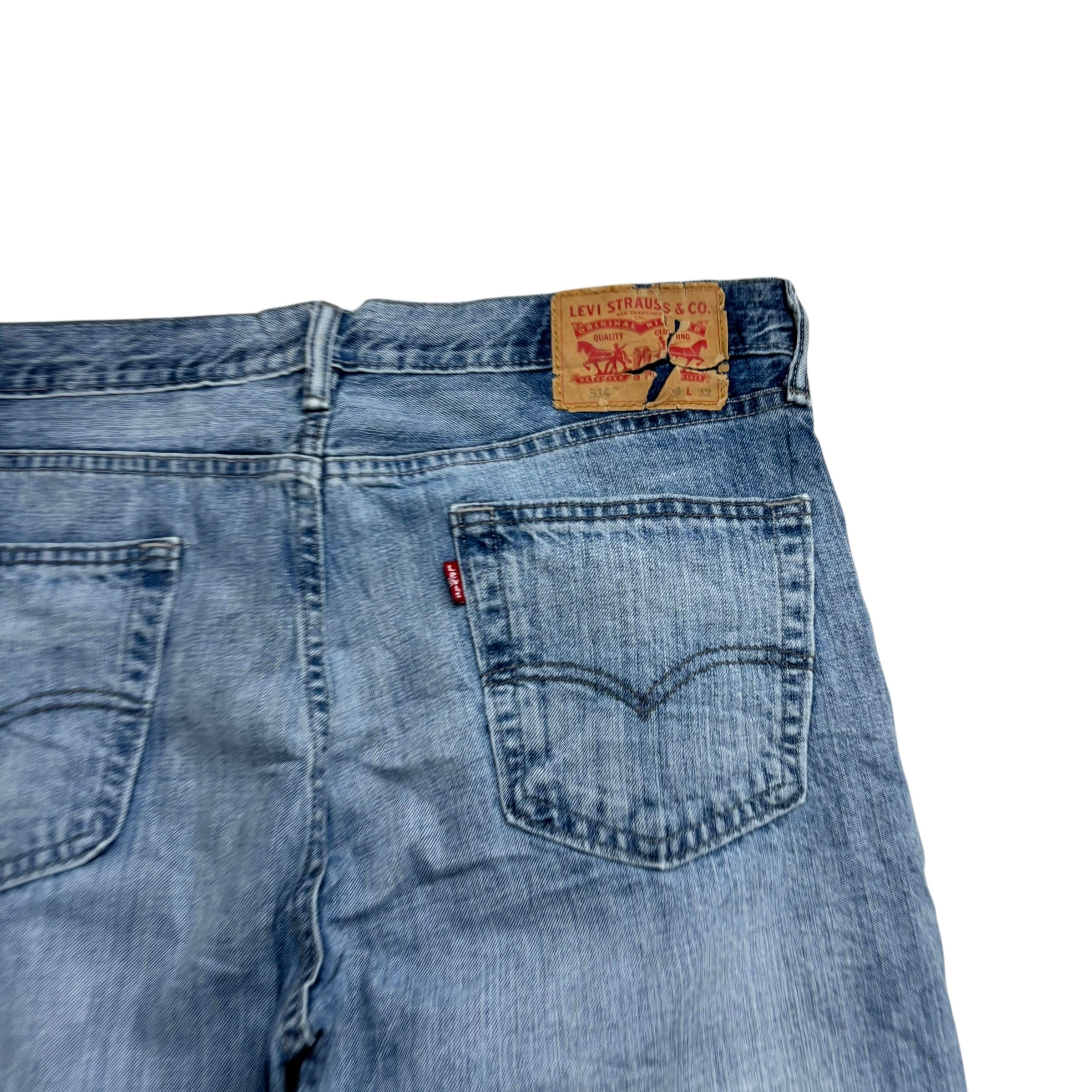 Levis 514 Jeans W36 L32 Mens Mid Blue Regular Straight Fit Denim