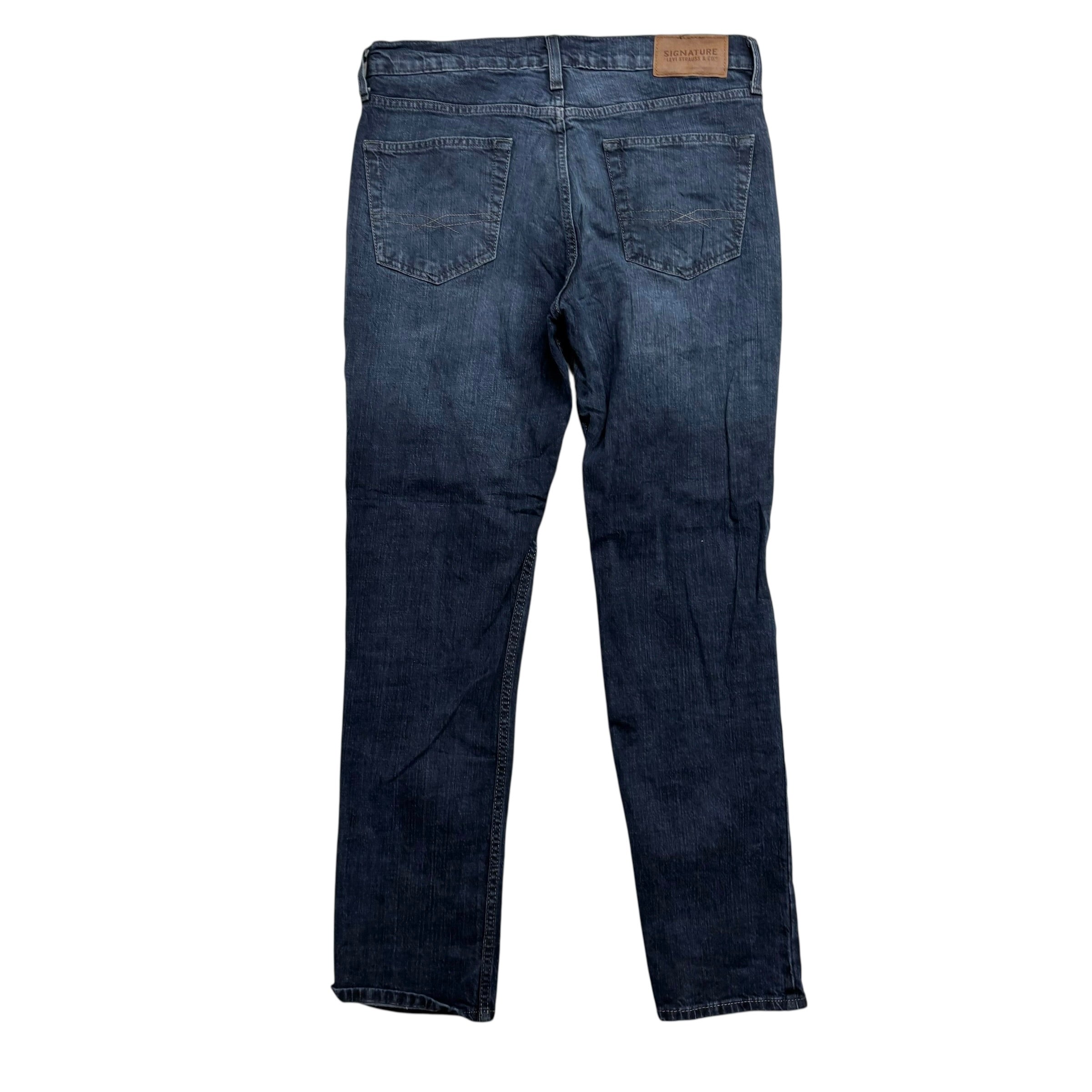 Levis Signature Jeans W33 L30 Mens Navy Blue Slim Fit Stretch Denim (E)