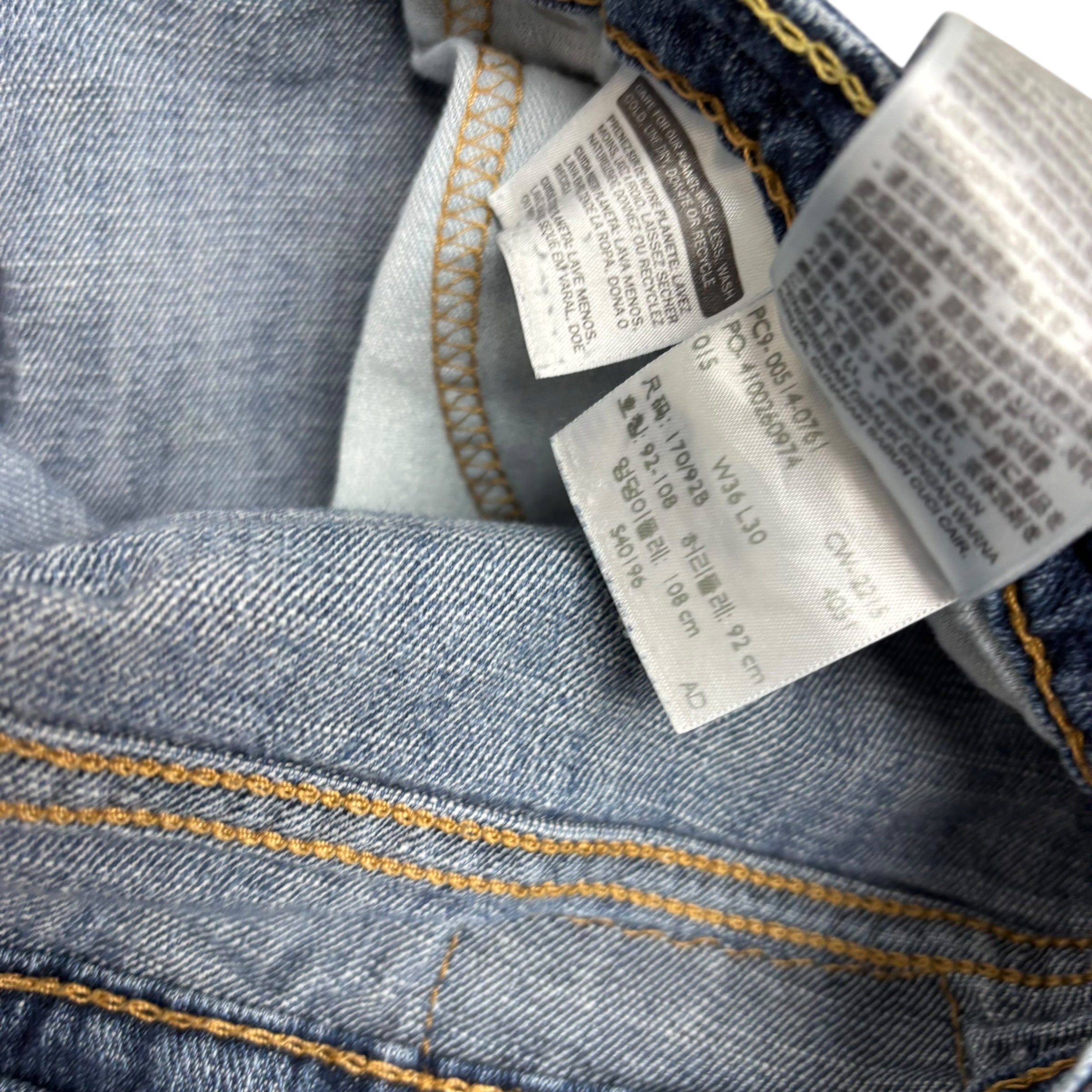 Levis 514 Jeans W36 L30 Mens Mid Blue Regular Straight Fit Stretch Denim (F)