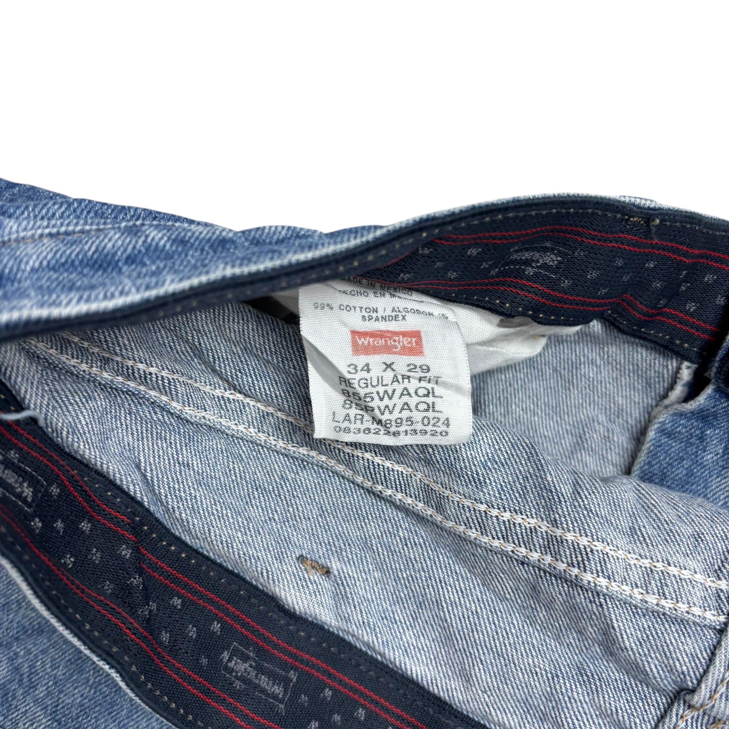 Wrangler Jeans W36 L30 Mens Mid Blue Regular Straight Fit Stretch Denim