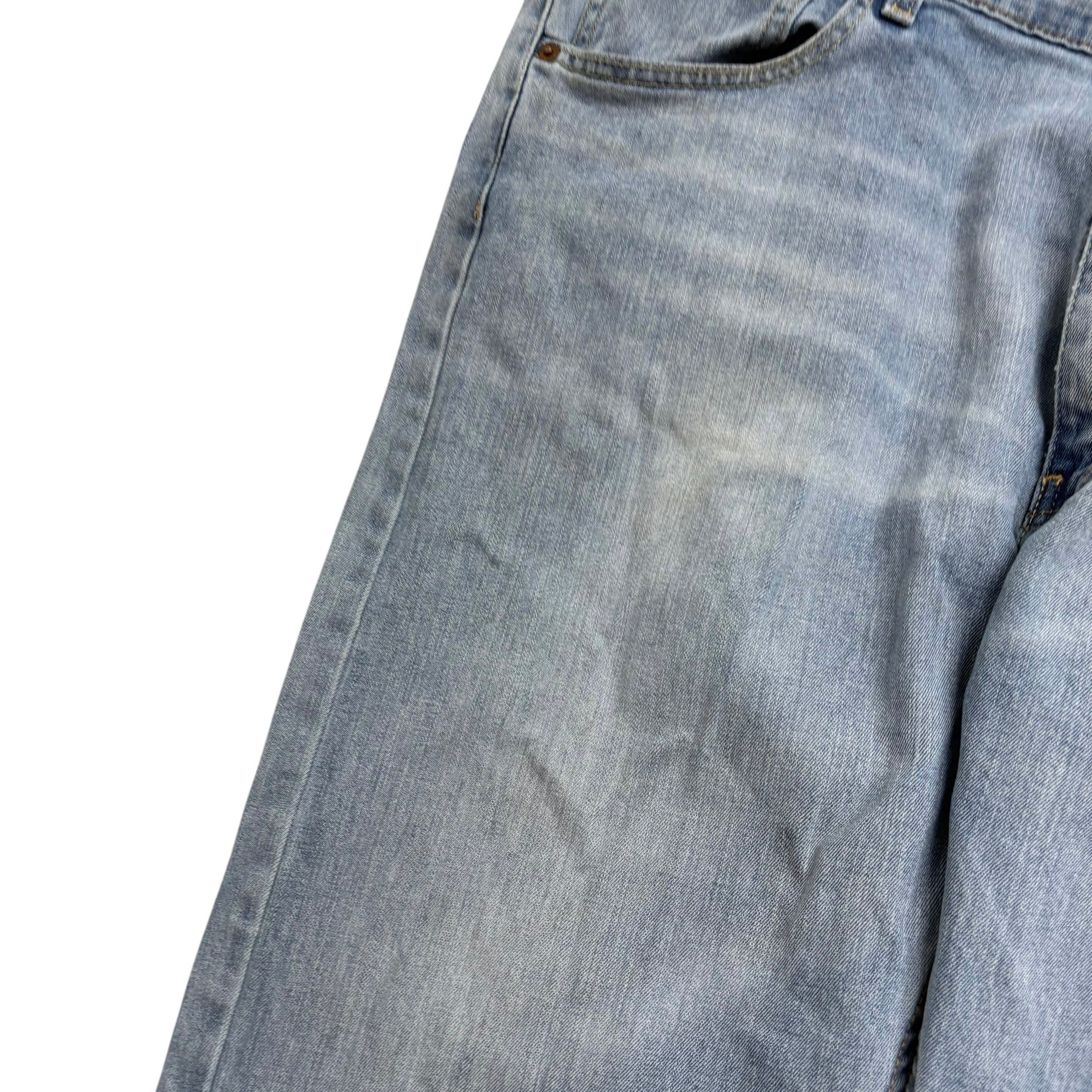 Levis 505 Jeans W42 L30 Mens Light Blue Regular Straight Fit Stretch Denim