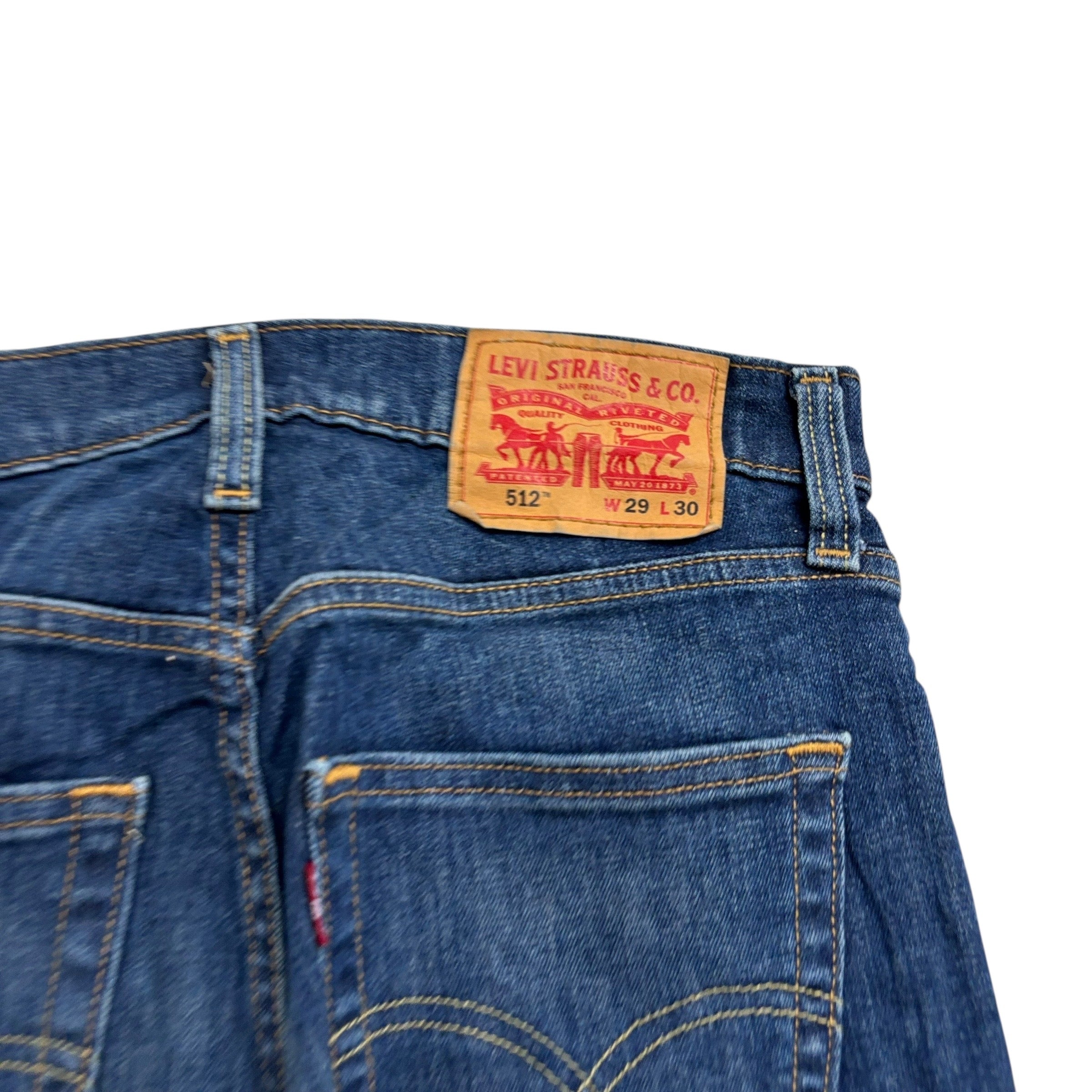 Levis 512 Jeans W29 L29 Mens Dark Blue Slim Tapered Fit Stretch Denim (E)