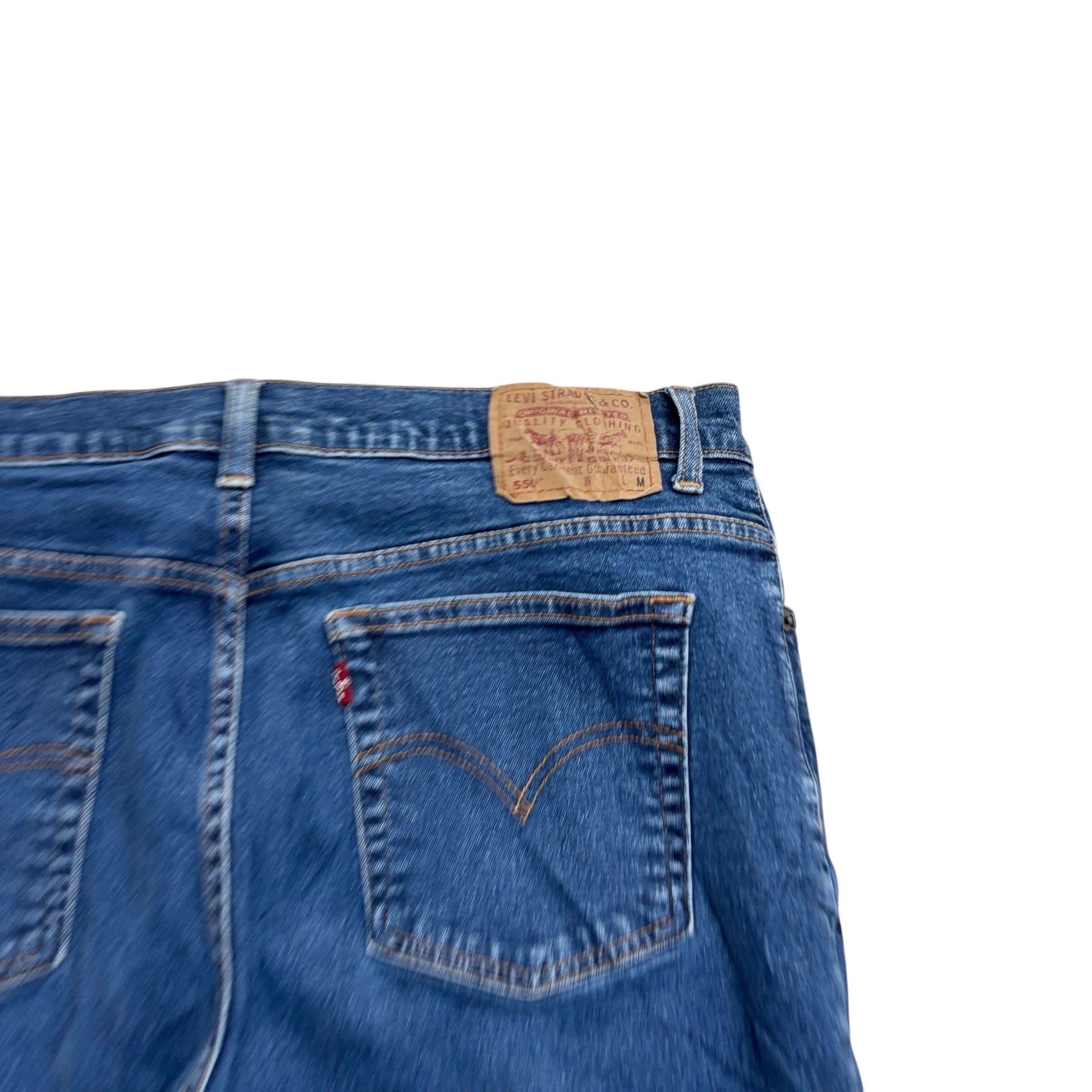 Levis 550 Jeans W36 L30 Womens Mid Blue Relaxed Taper Stretch Vintage (E)