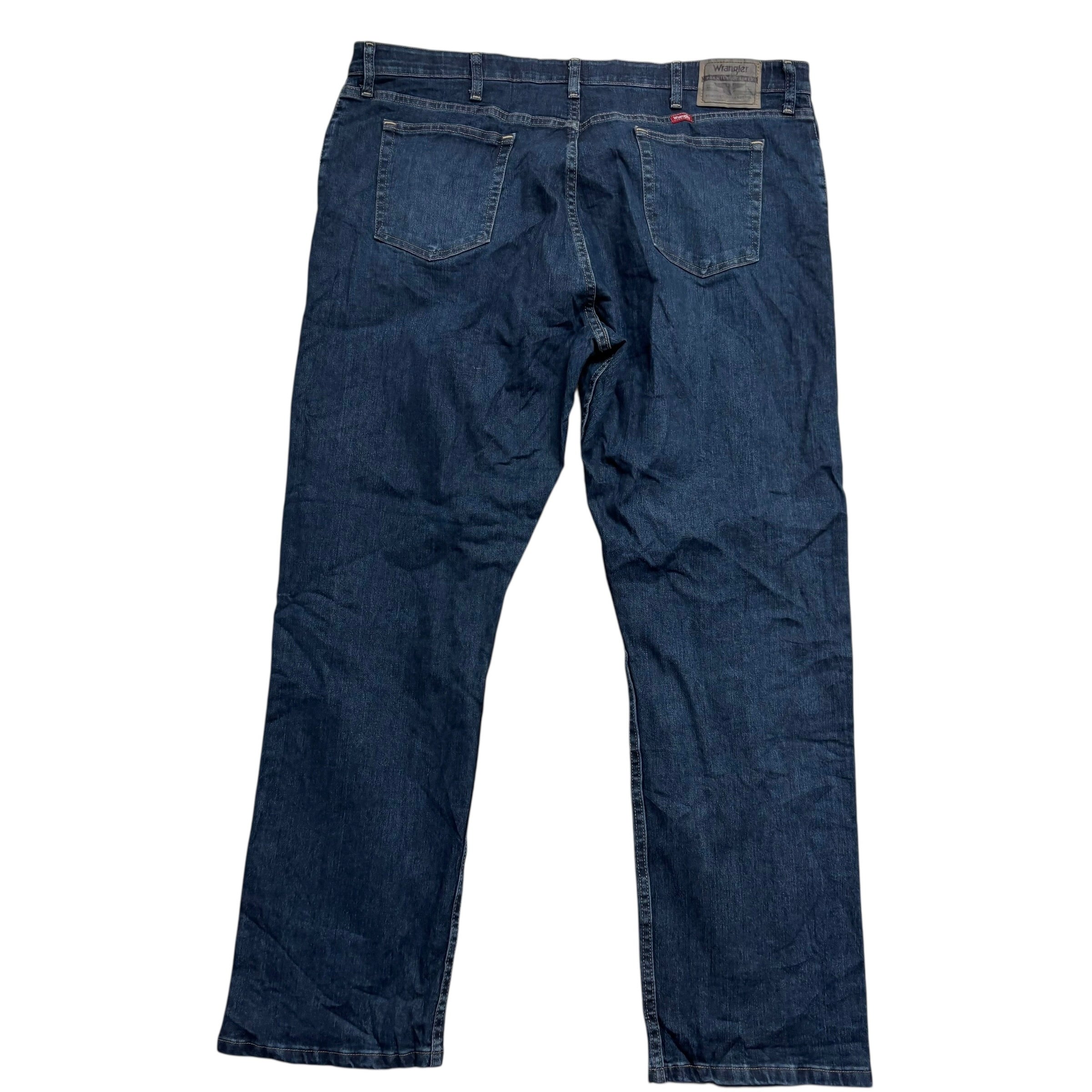 Wrangler Jeans W42 L32 Mens Dark Blue Regular Straight Fit Stretch Denim (E)