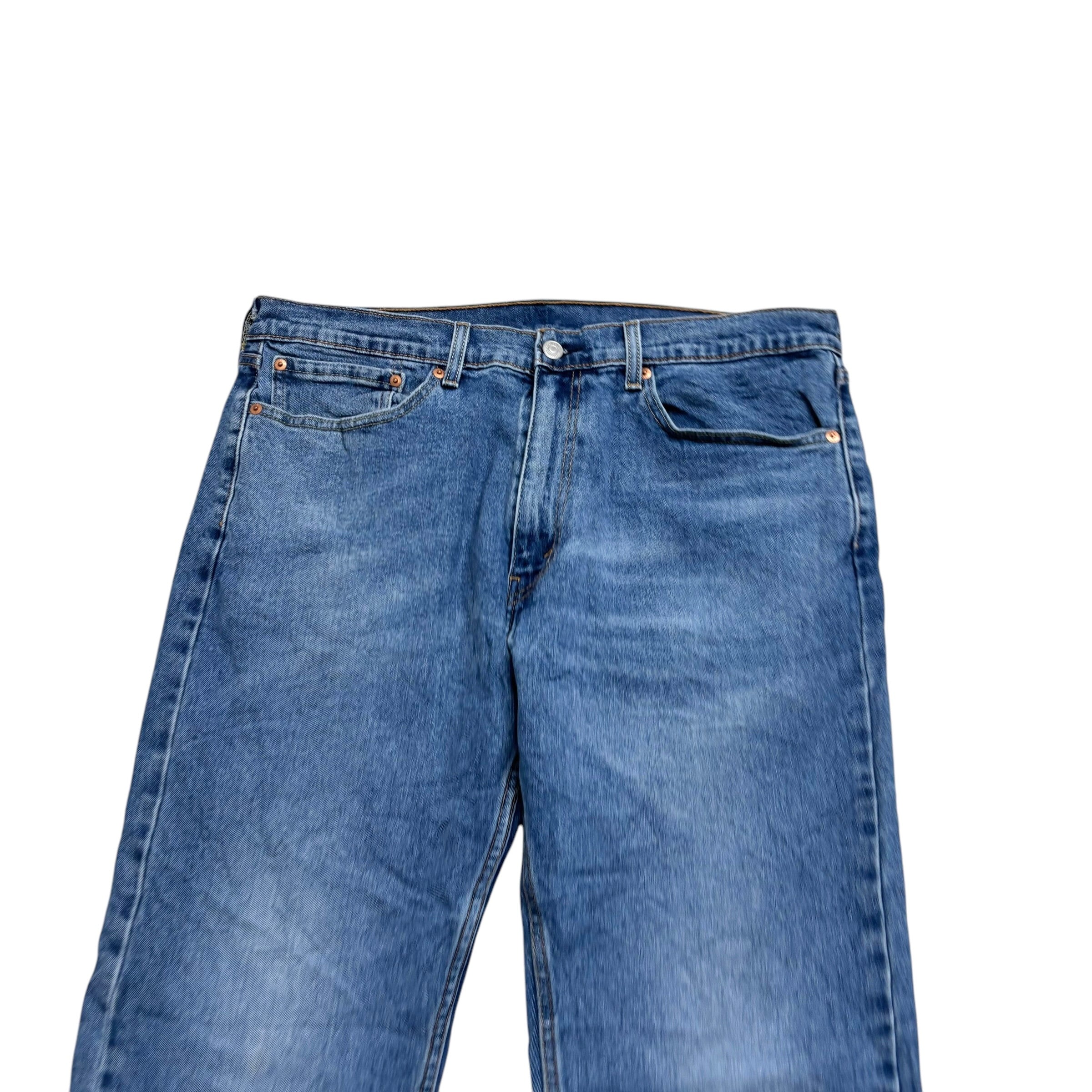 Levis 505 Jeans W36 L32 Mens Mid Blue Regular Straight Fit Stretch Denim