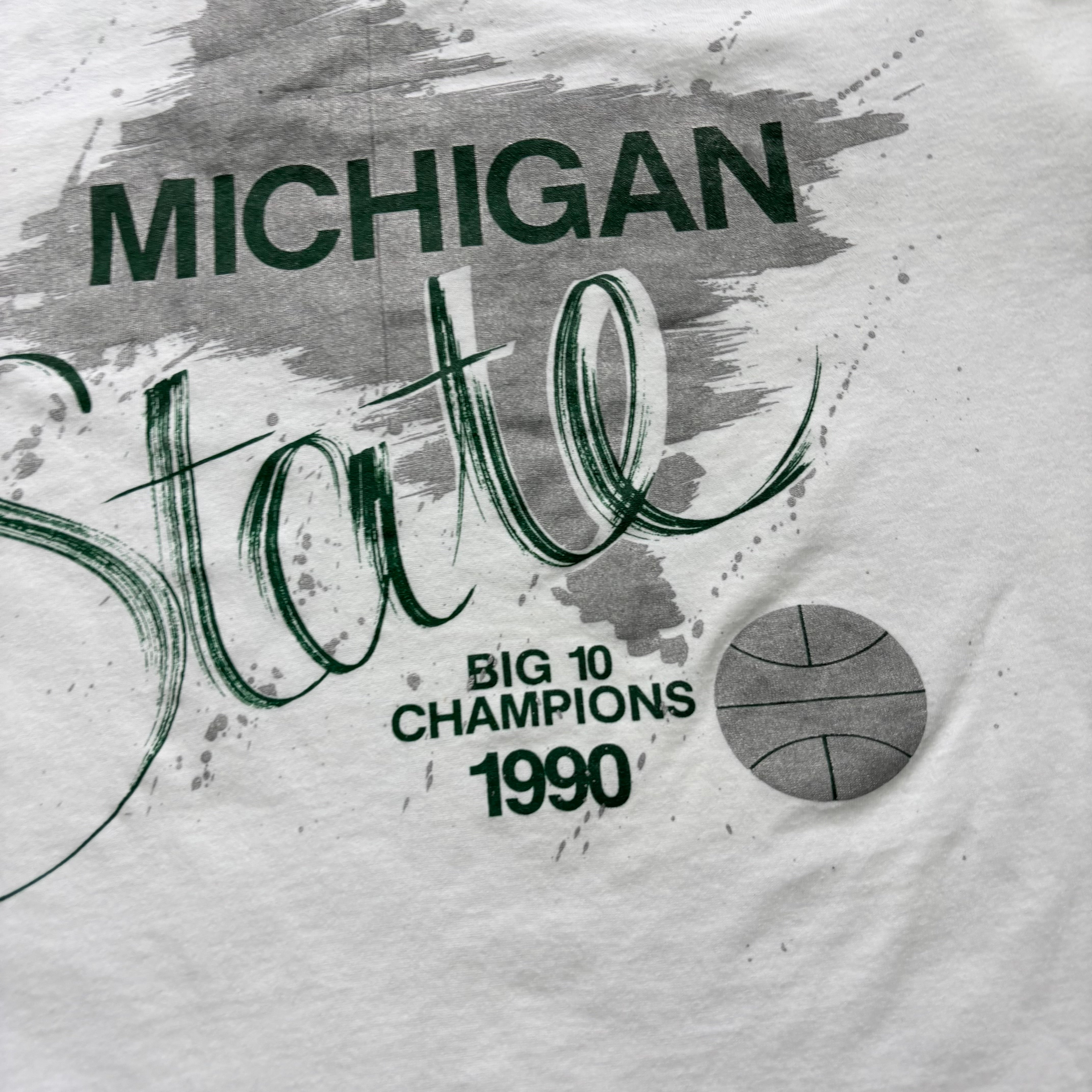 Vintage T Shirt Mens XL White Single Stitch Graphic Print 90s USA Basketball (E)