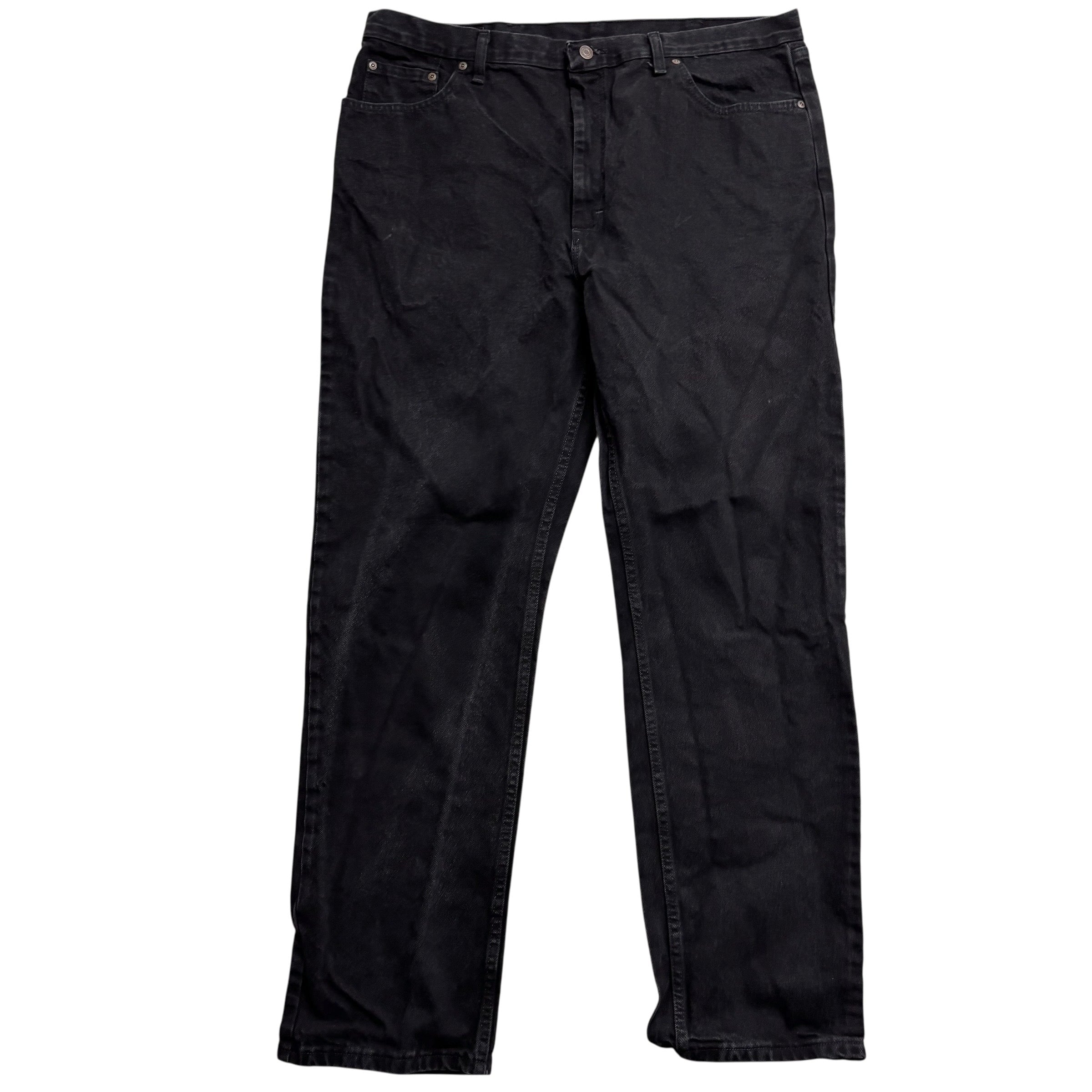 Wrangler Jeans W40 L32 Mens Black Regular Straight Fit Denim (E)