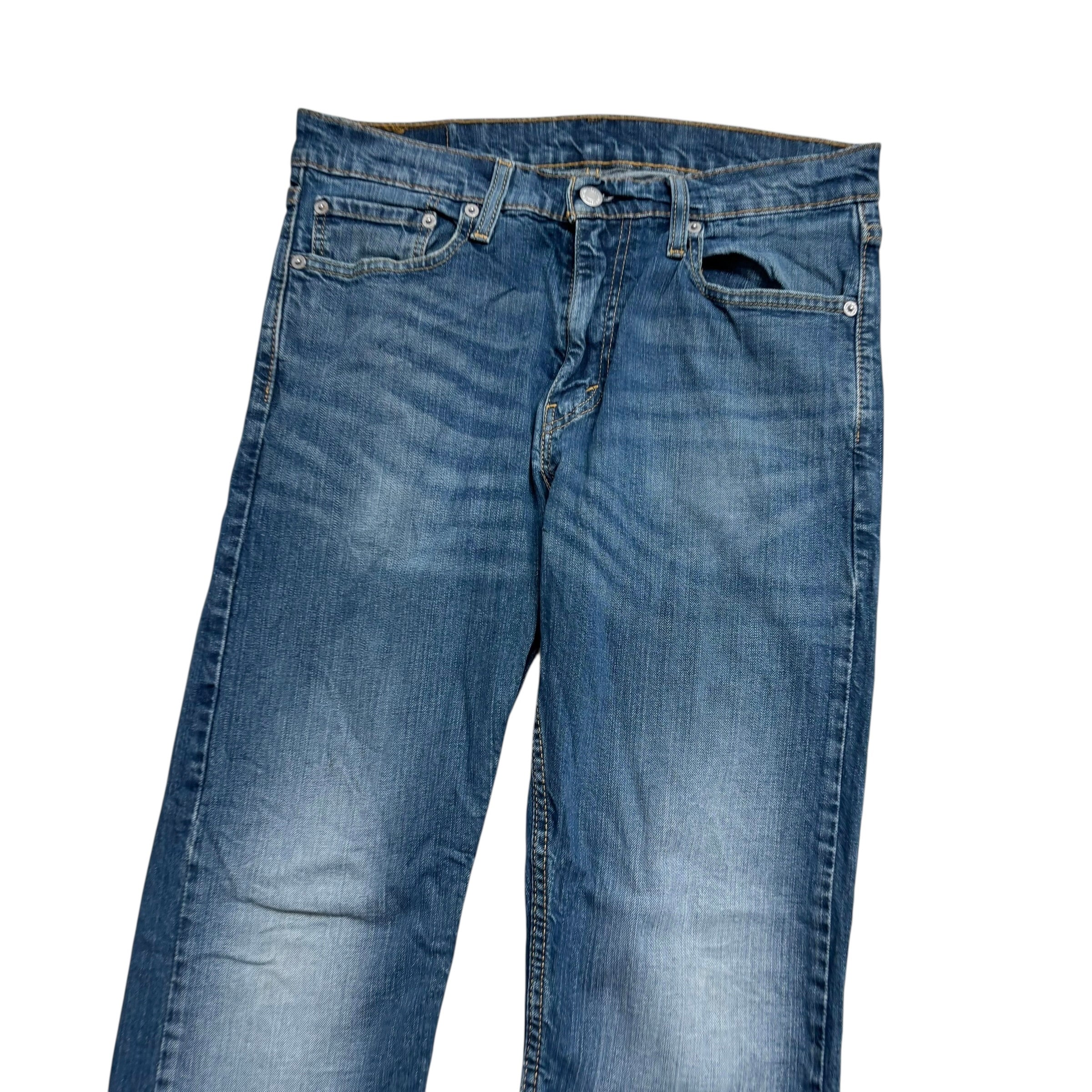 Levis 513 Jeans W31 L30 Mens Mid Blue Slim Straight Fit Stretch Denim (E)