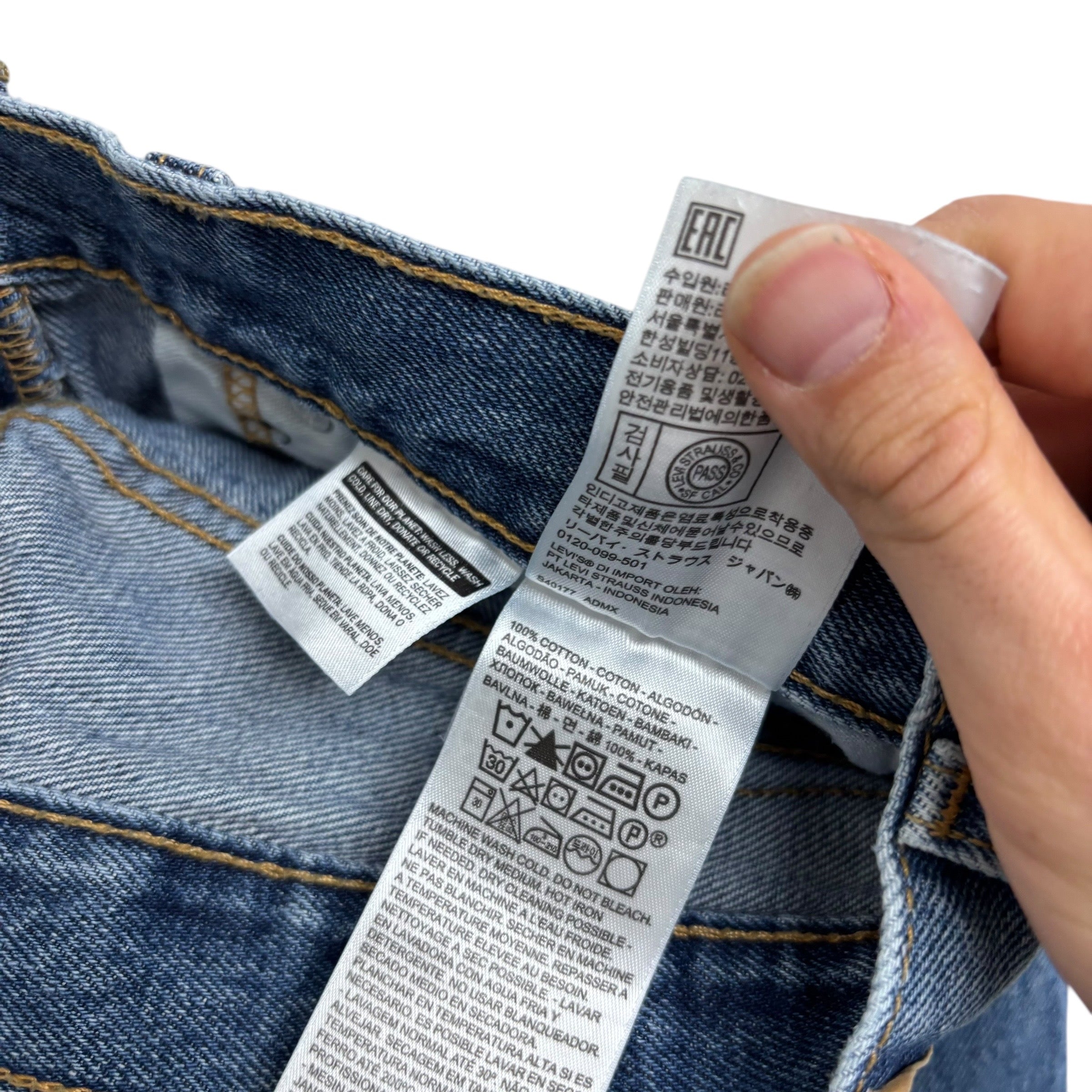 Levis 505 Jeans W30 L30 Mens Mid Blue Regular Straight Fit Denim (E)