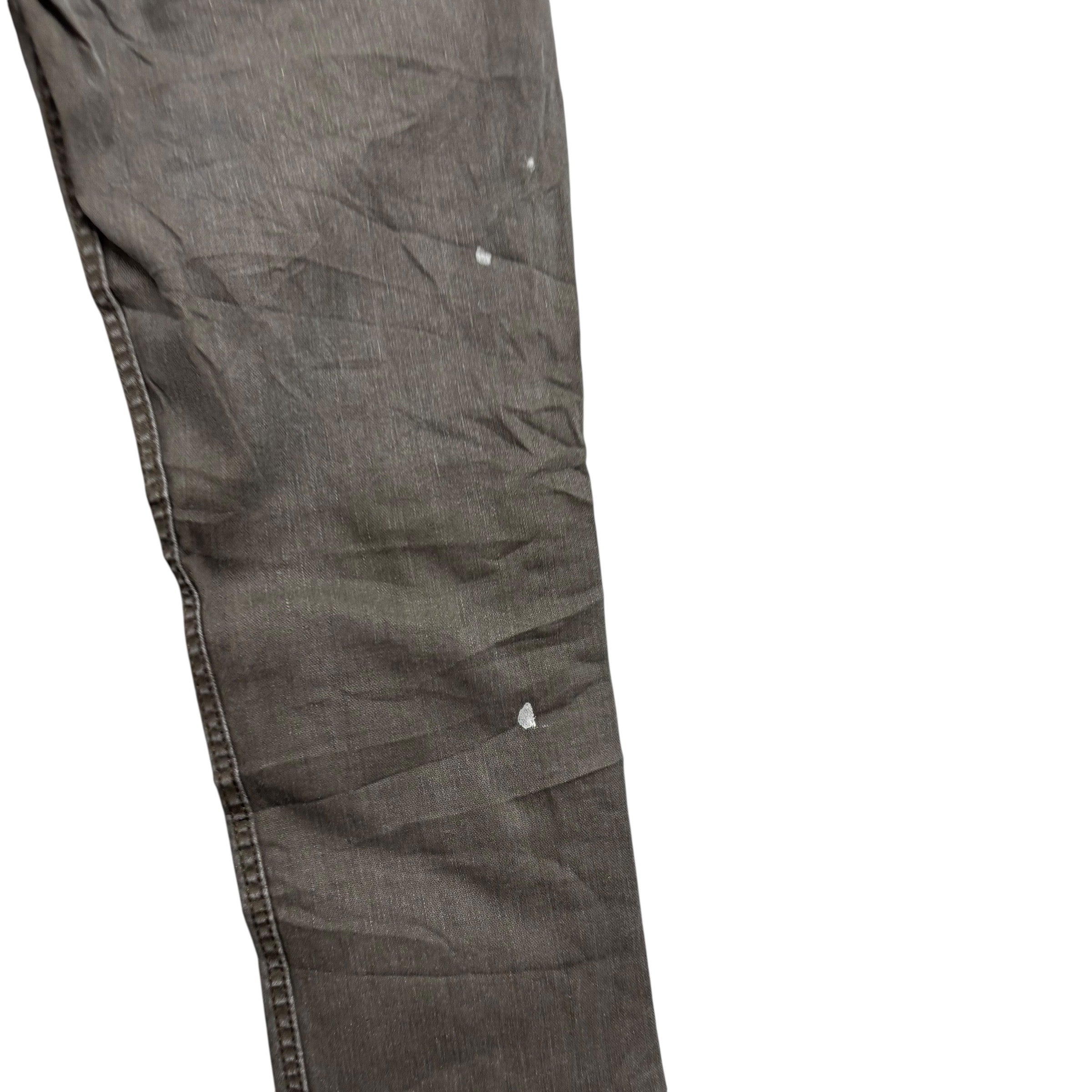 Levis 511 Jeans W32 L34 Mens Olive Green Slim Fit Stretch Waxed Denim (F)