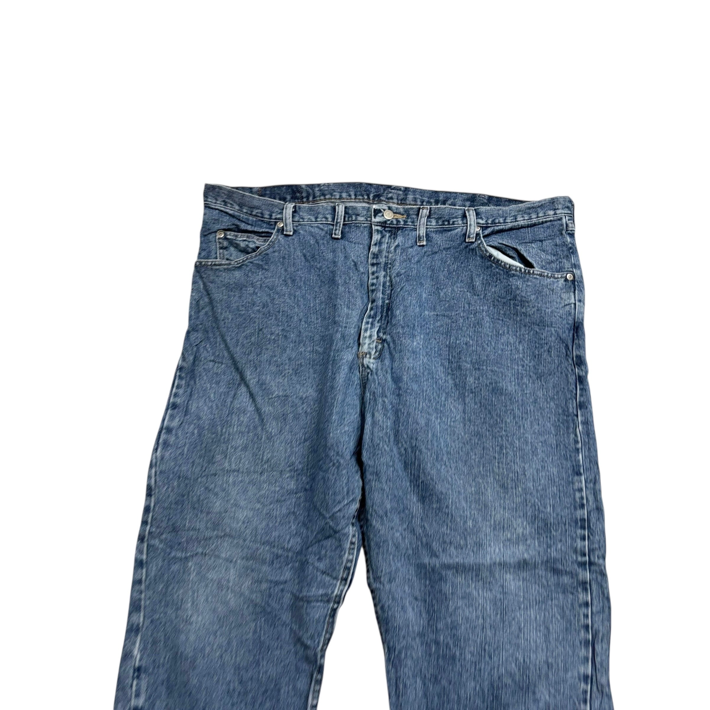 Wrangler Jeans W44 L30 Mens Mid Blue Relaxed Straight Fit Denim (F)