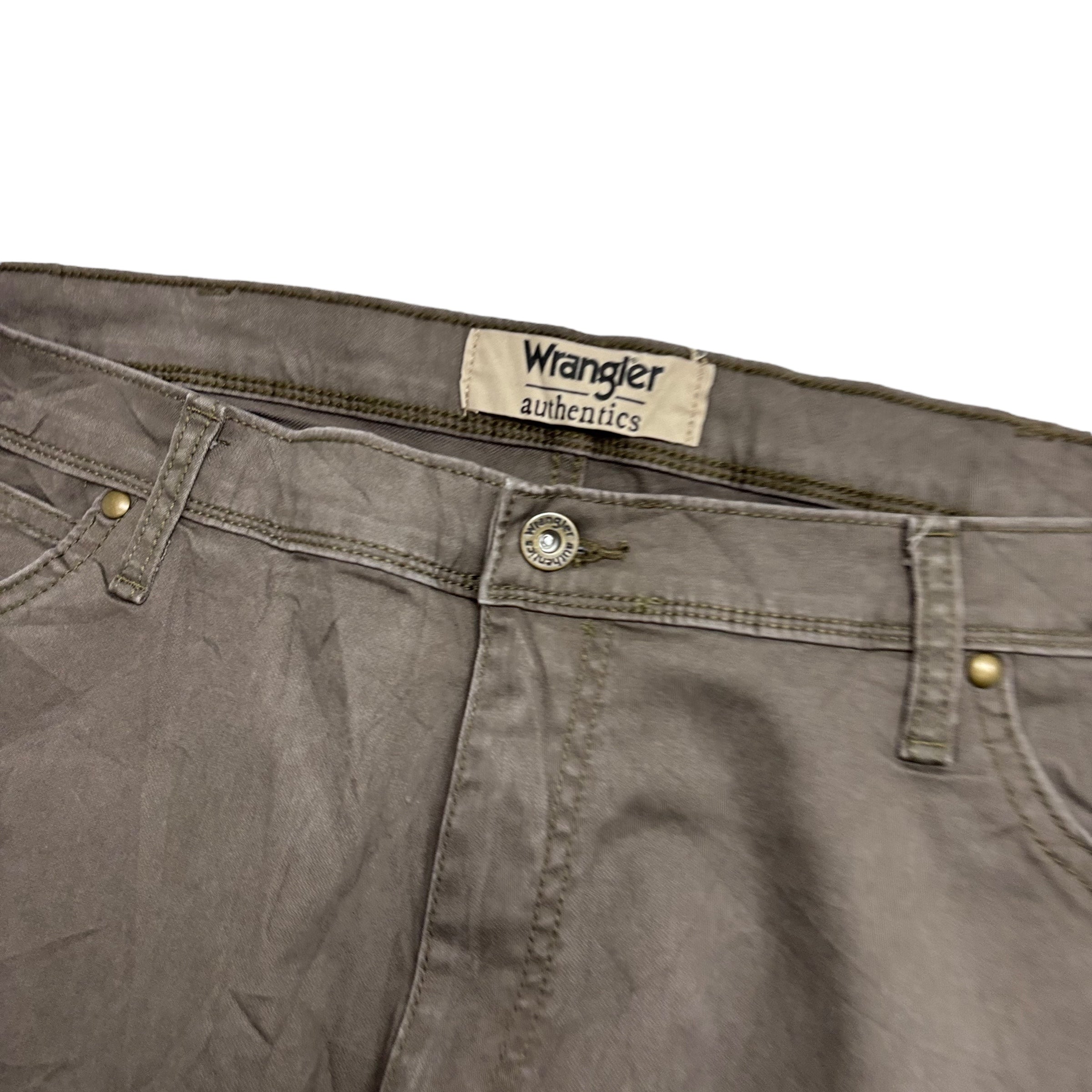 Wrangler Trousers W40 L30 Mens Brown Regular Straight Fit Stretch Pants (E)