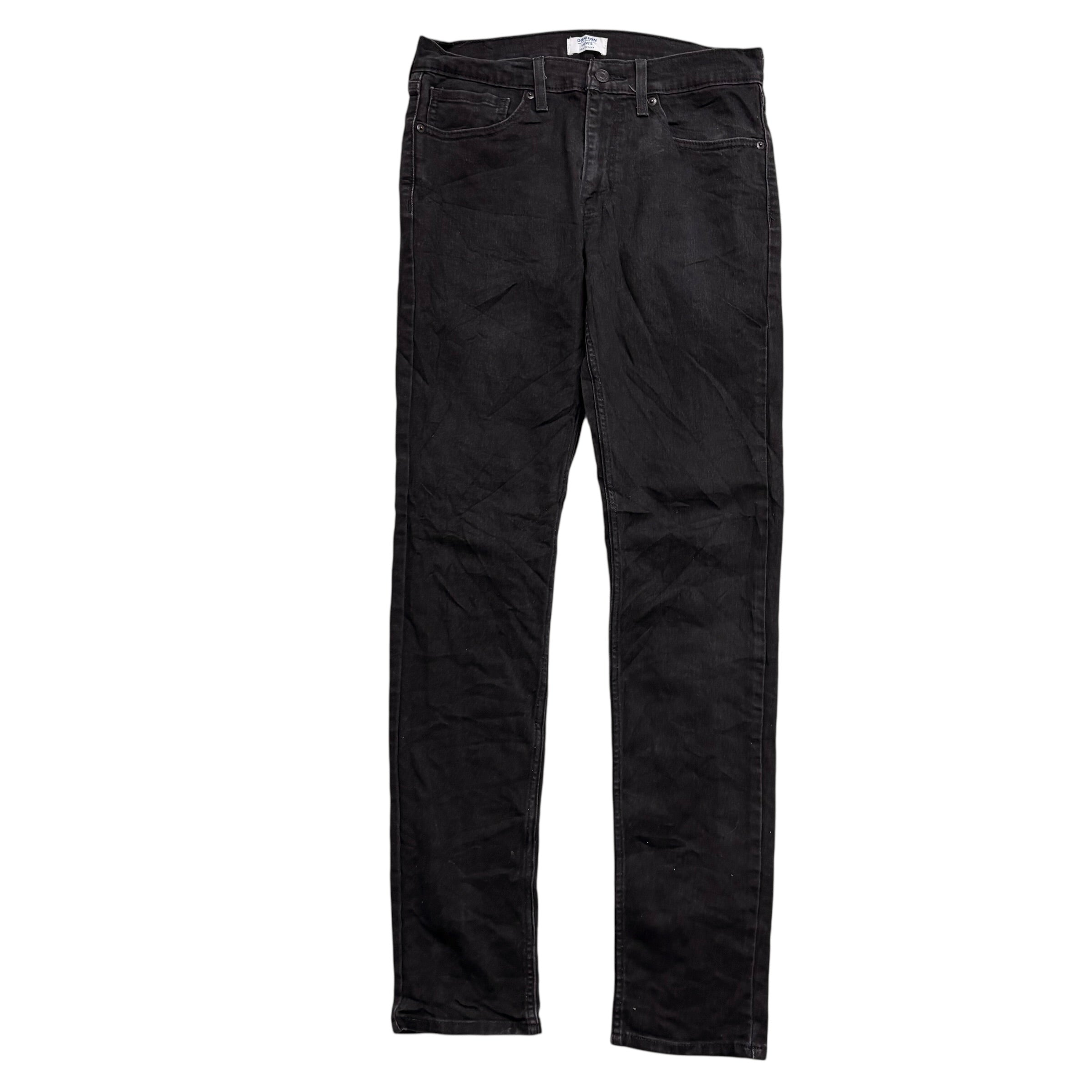 Levis Denizen Jeans W32 L34 Mens Black Skinny Fit Stretch Denim (E)