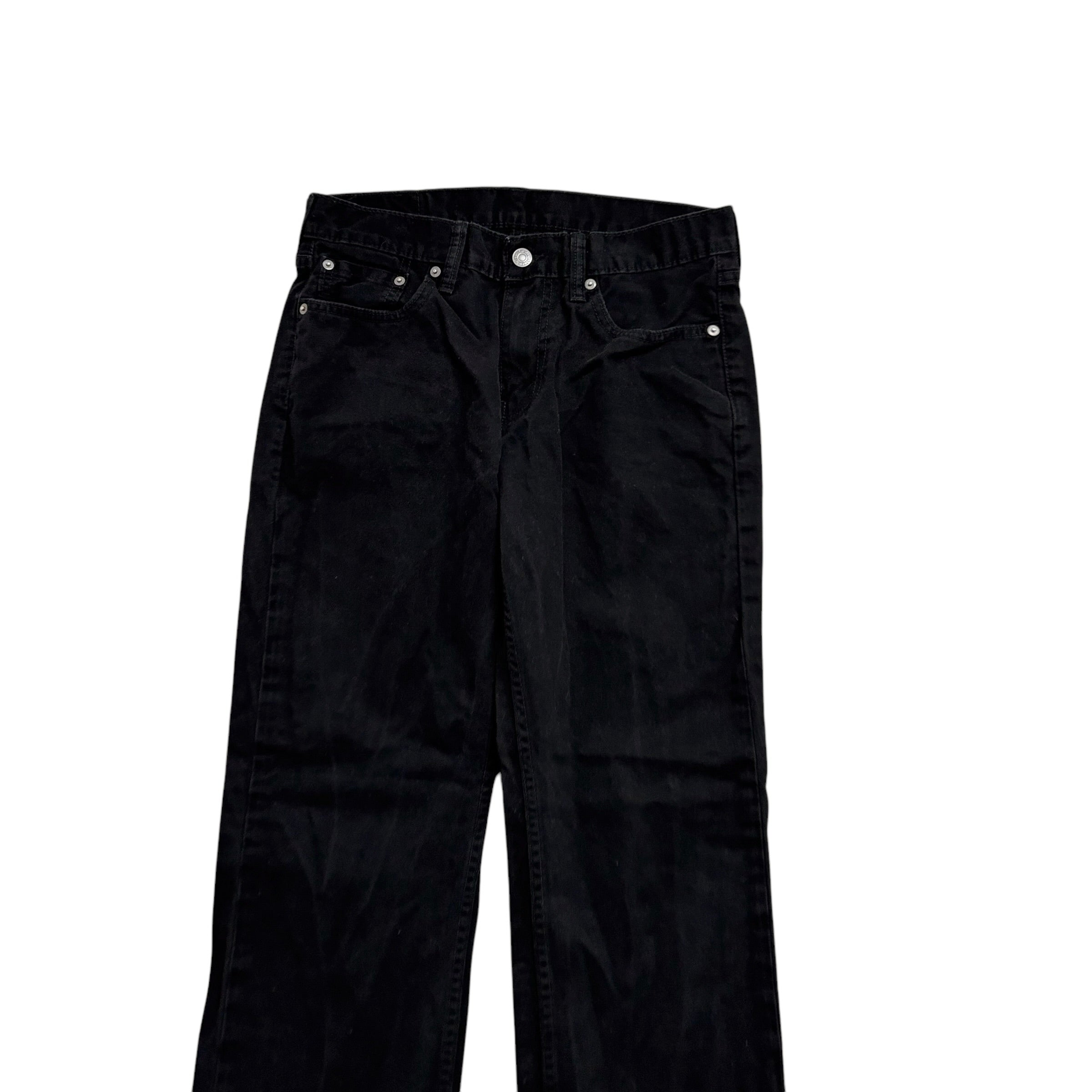 Levis 514 Trousers W30 L32 Mens Black Regular Straight Fit Cotton Pants (E)