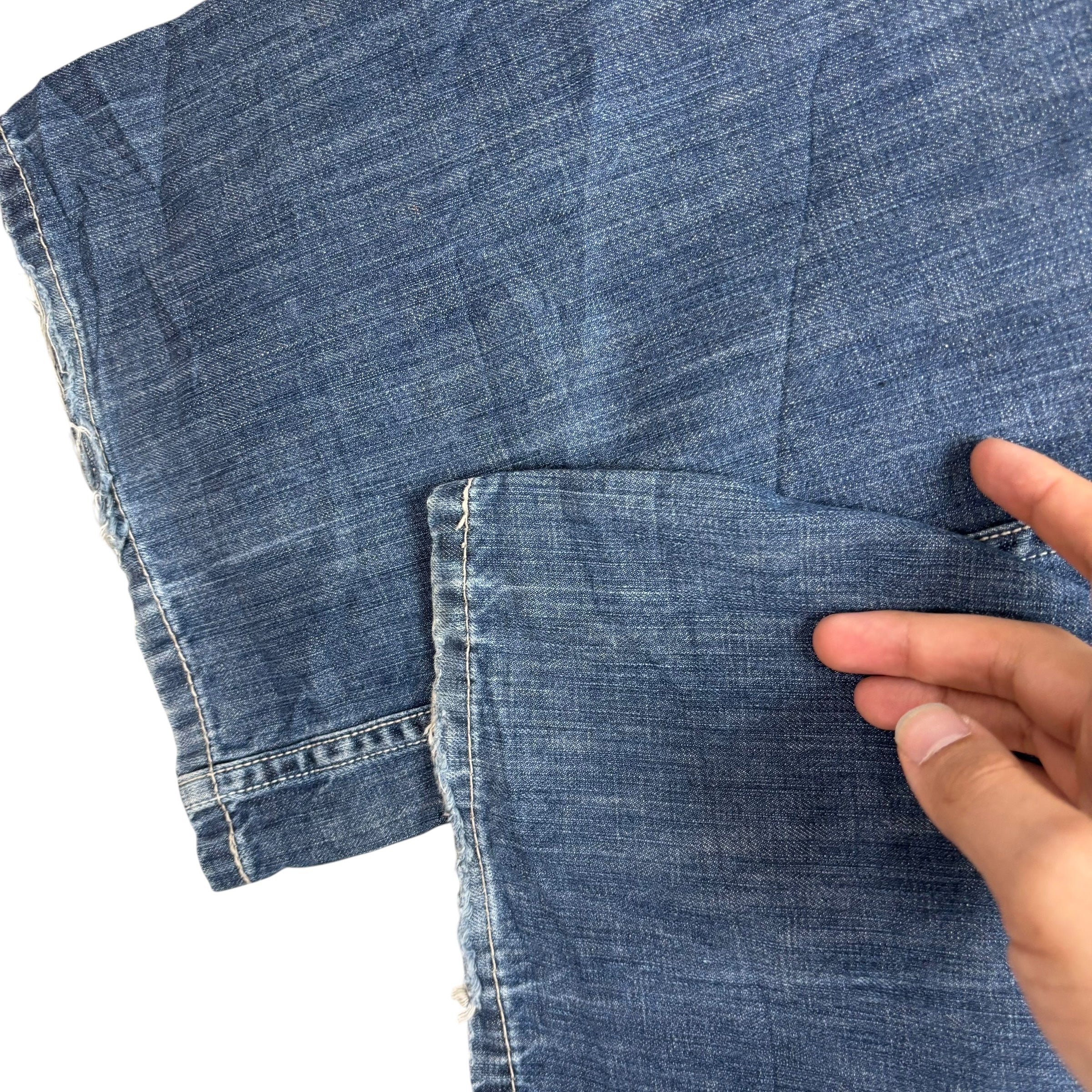 Levis 527 Jeans W34 L34 Mens Mid Blue Low Bootcut Y2K Vintage Denim