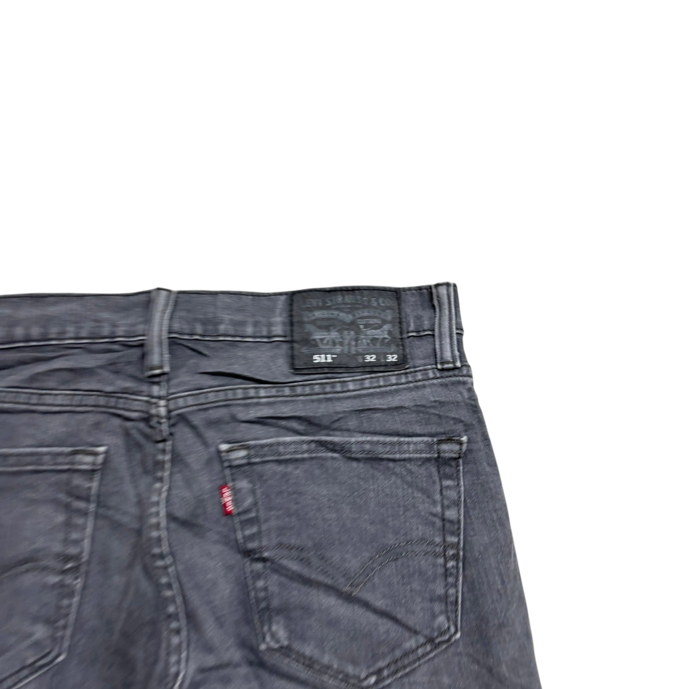 Levis 511 Jeans W32 L31 Mens Grey Slim Fit Stretch Denim (E)